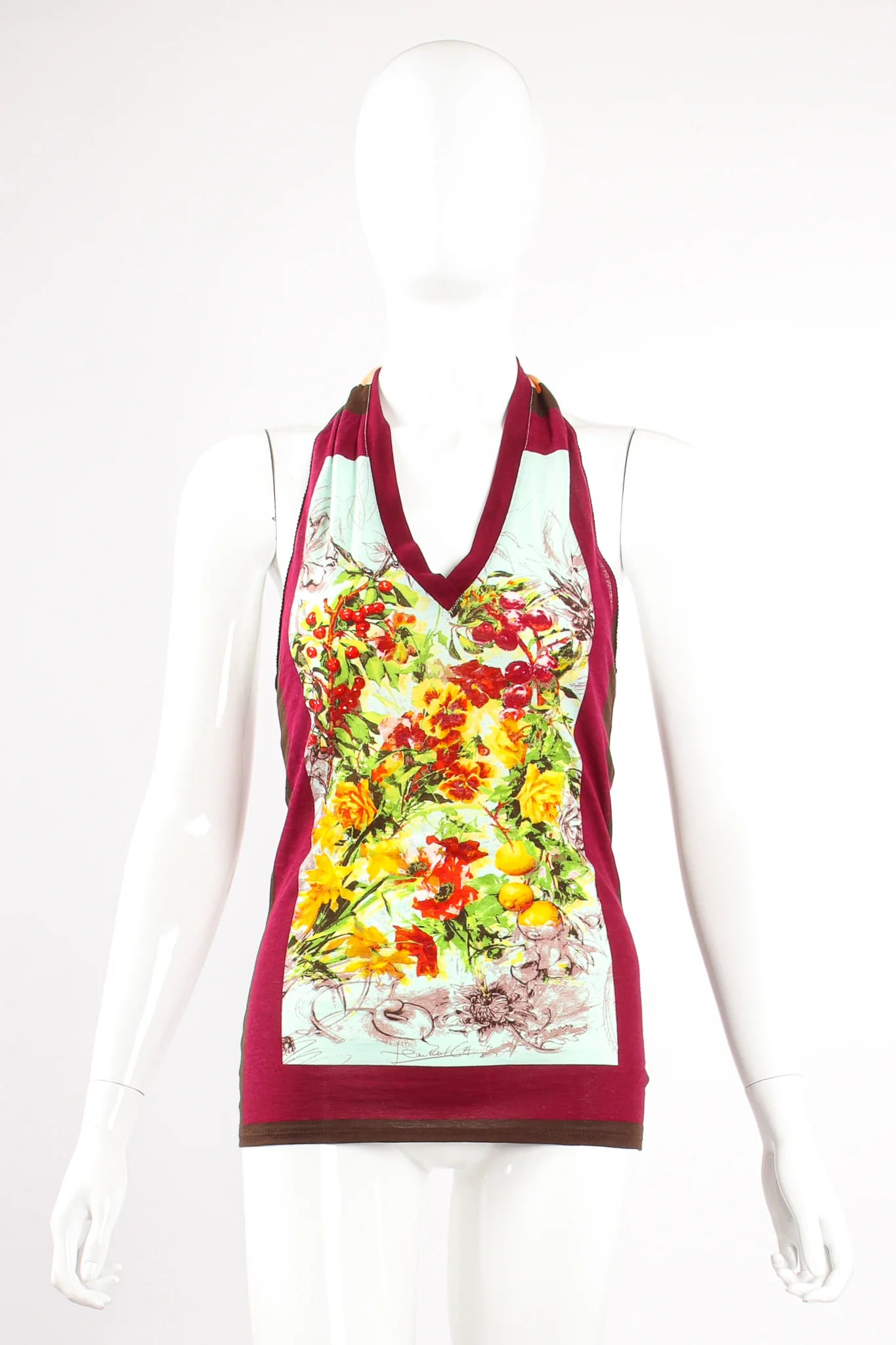 Floral Sketch Stripe Jersey Halter & Skirt Set - Image 7
