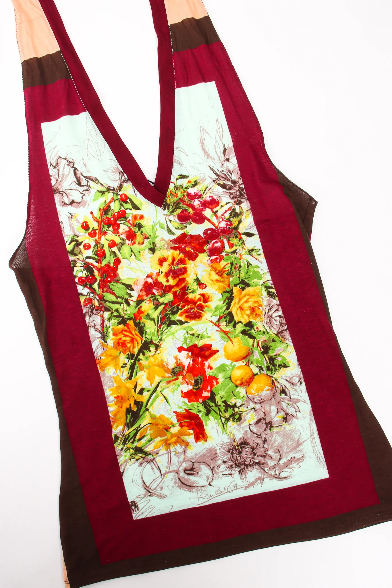 Floral Sketch Stripe Jersey Halter & Skirt Set - Image 8