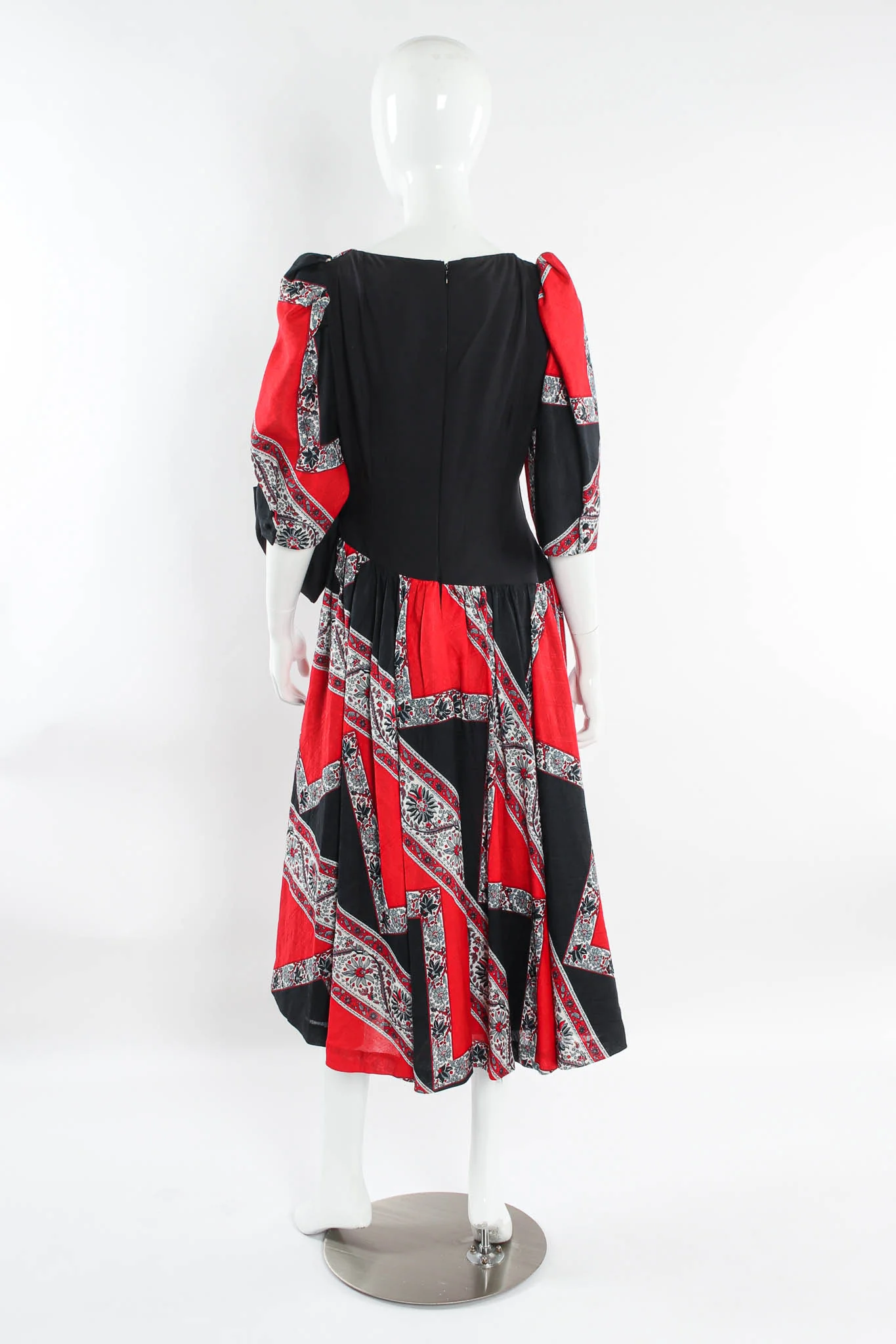 Floral Stripe Bow Dress - Image 3