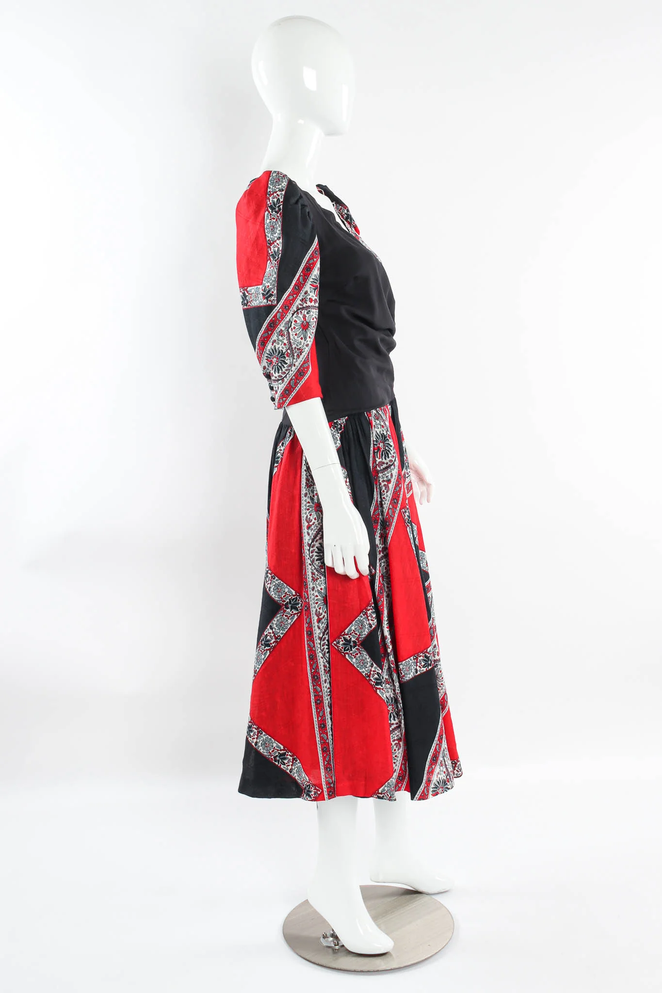 Floral Stripe Bow Dress - Image 4