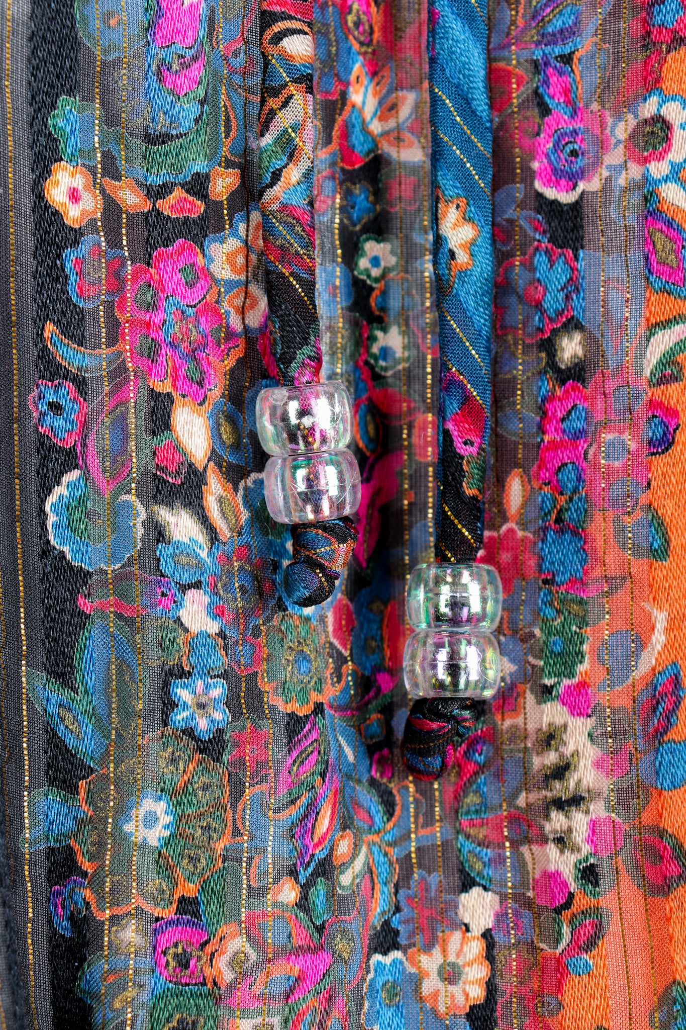 Floral Stripe Chiffon Dress - Image 6