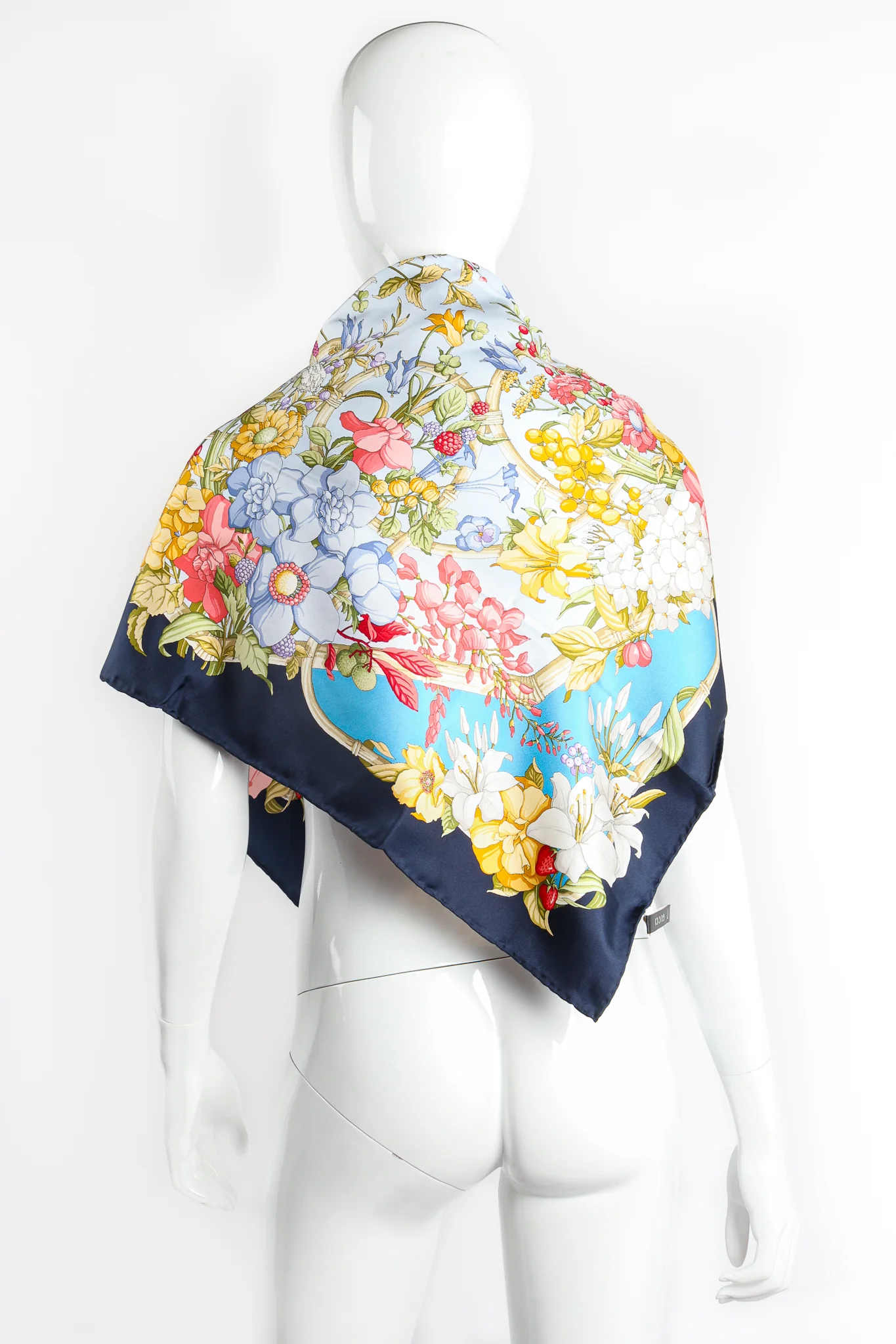 Floral Wildflower Berries Silk Scarf - Image 4