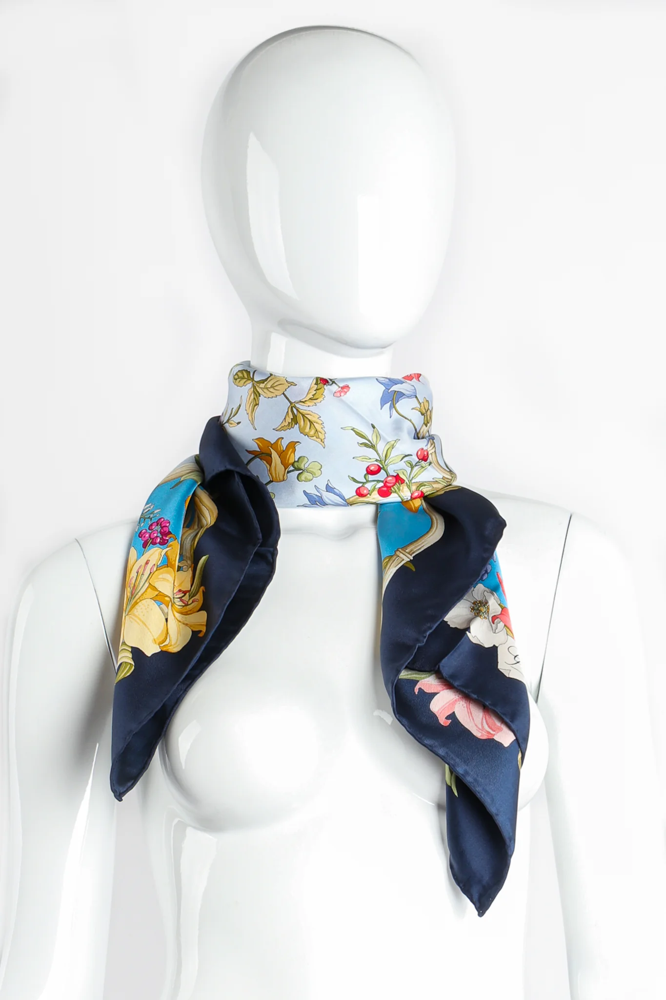 Floral Wildflower Berries Silk Scarf - Image 7