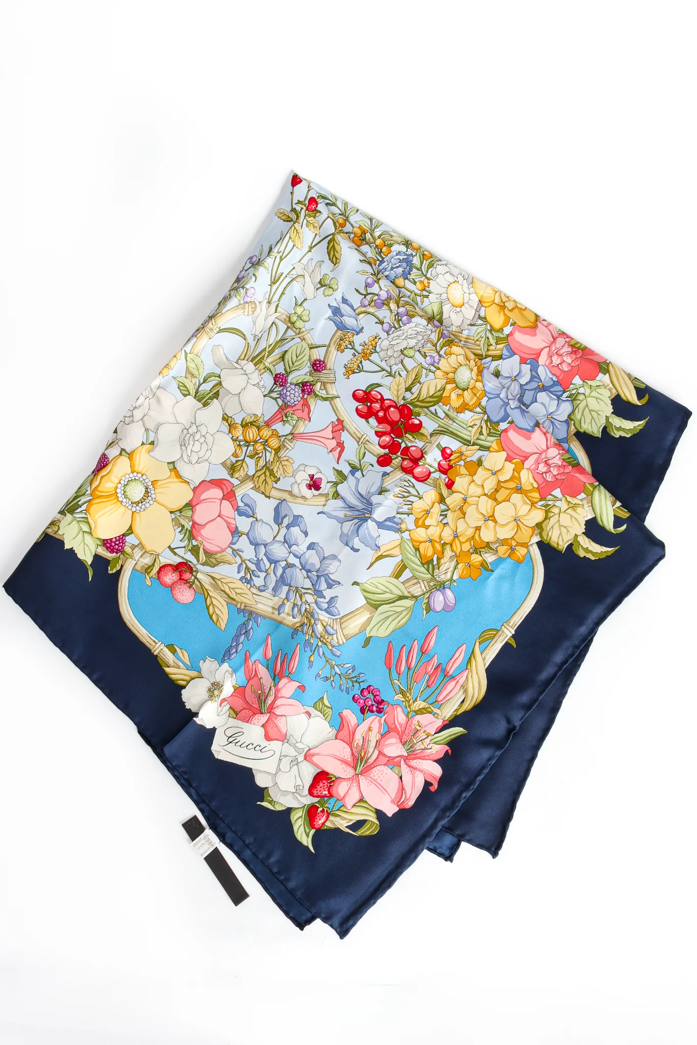 Floral Wildflower Berries Silk Scarf - Image 8