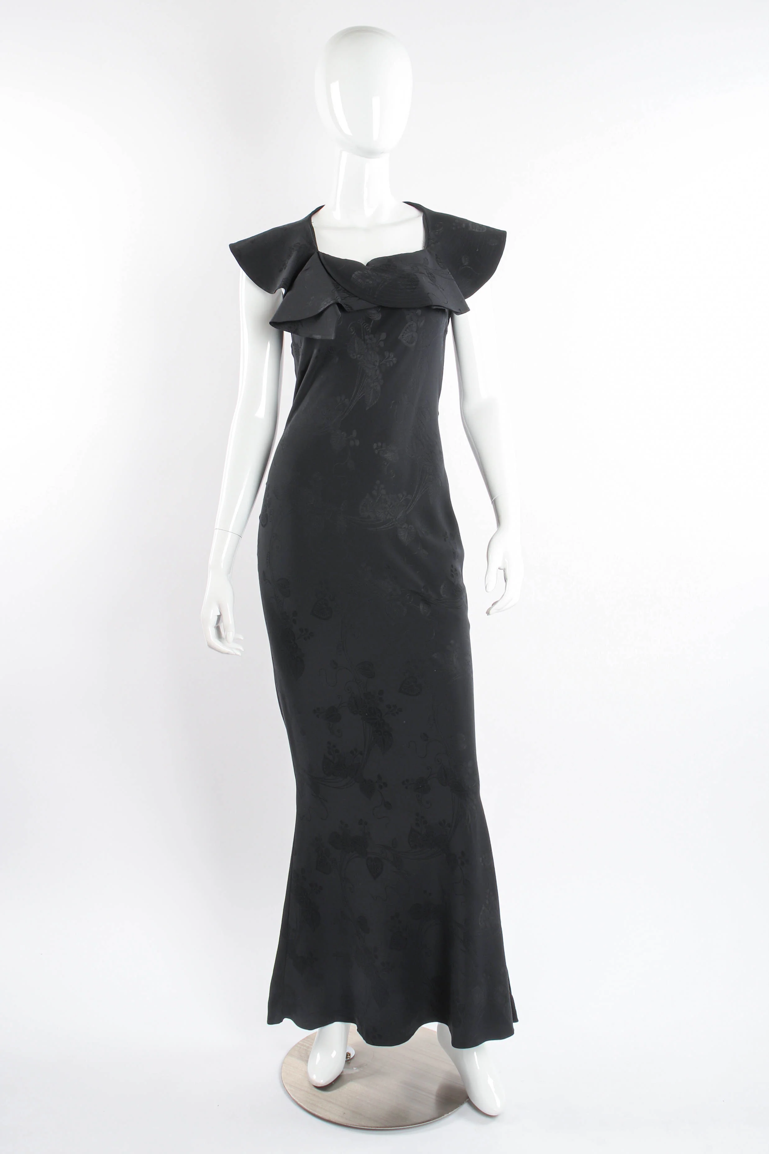 Blossom Collar Bias Silk Gown - Image 2
