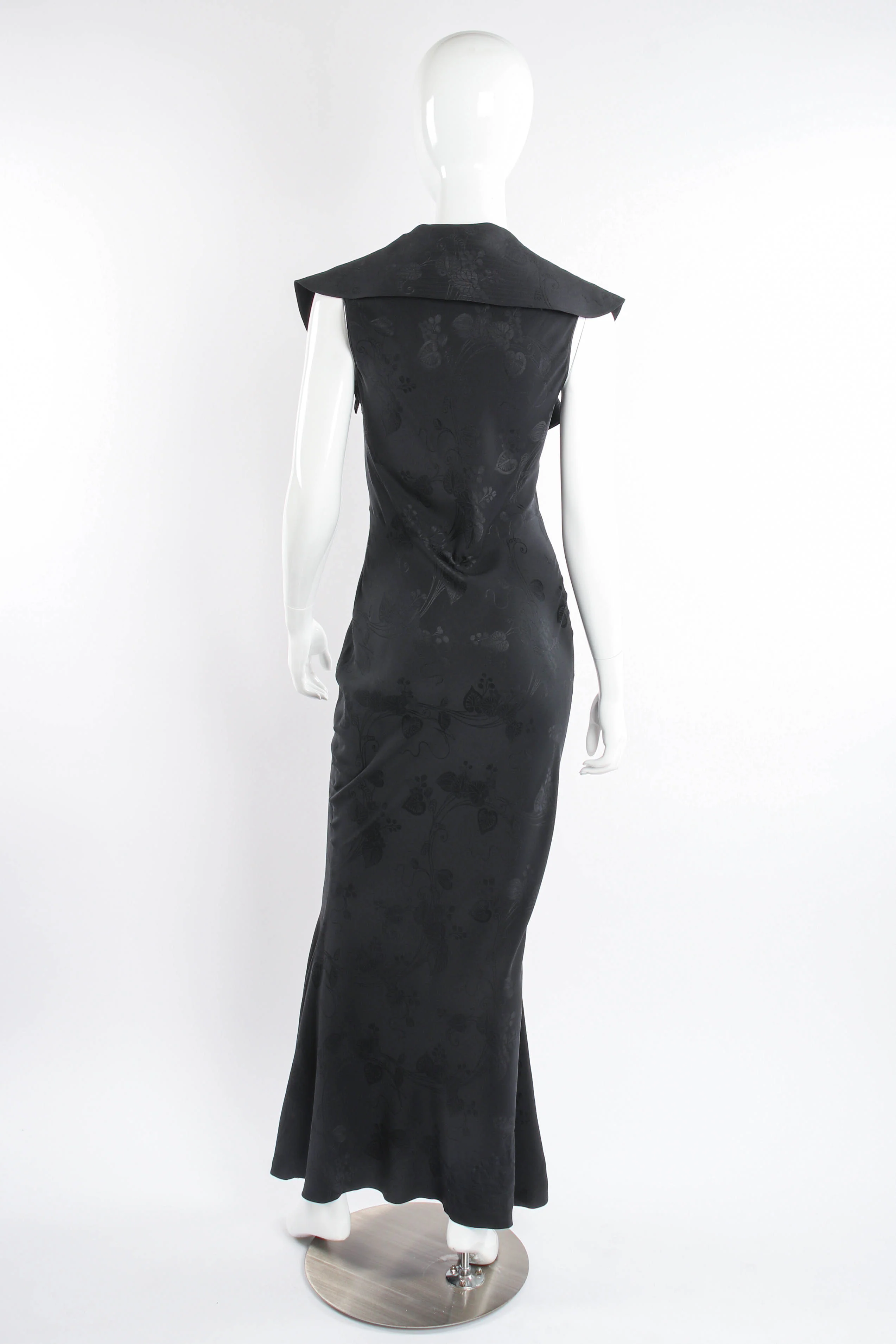 Blossom Collar Bias Silk Gown - Image 5