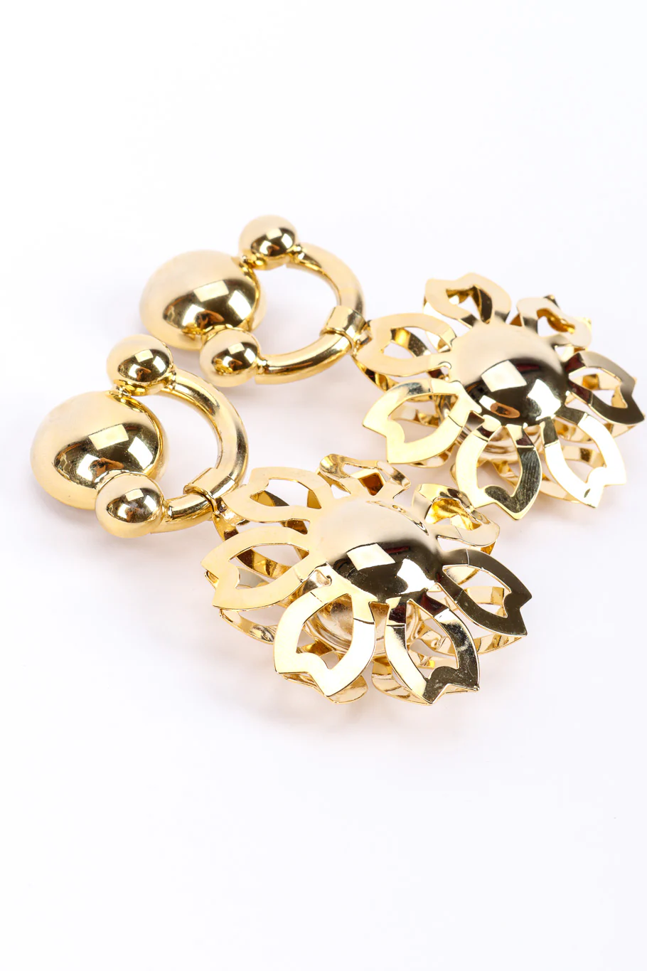Flower Cutout Drop Earrings - Image 3
