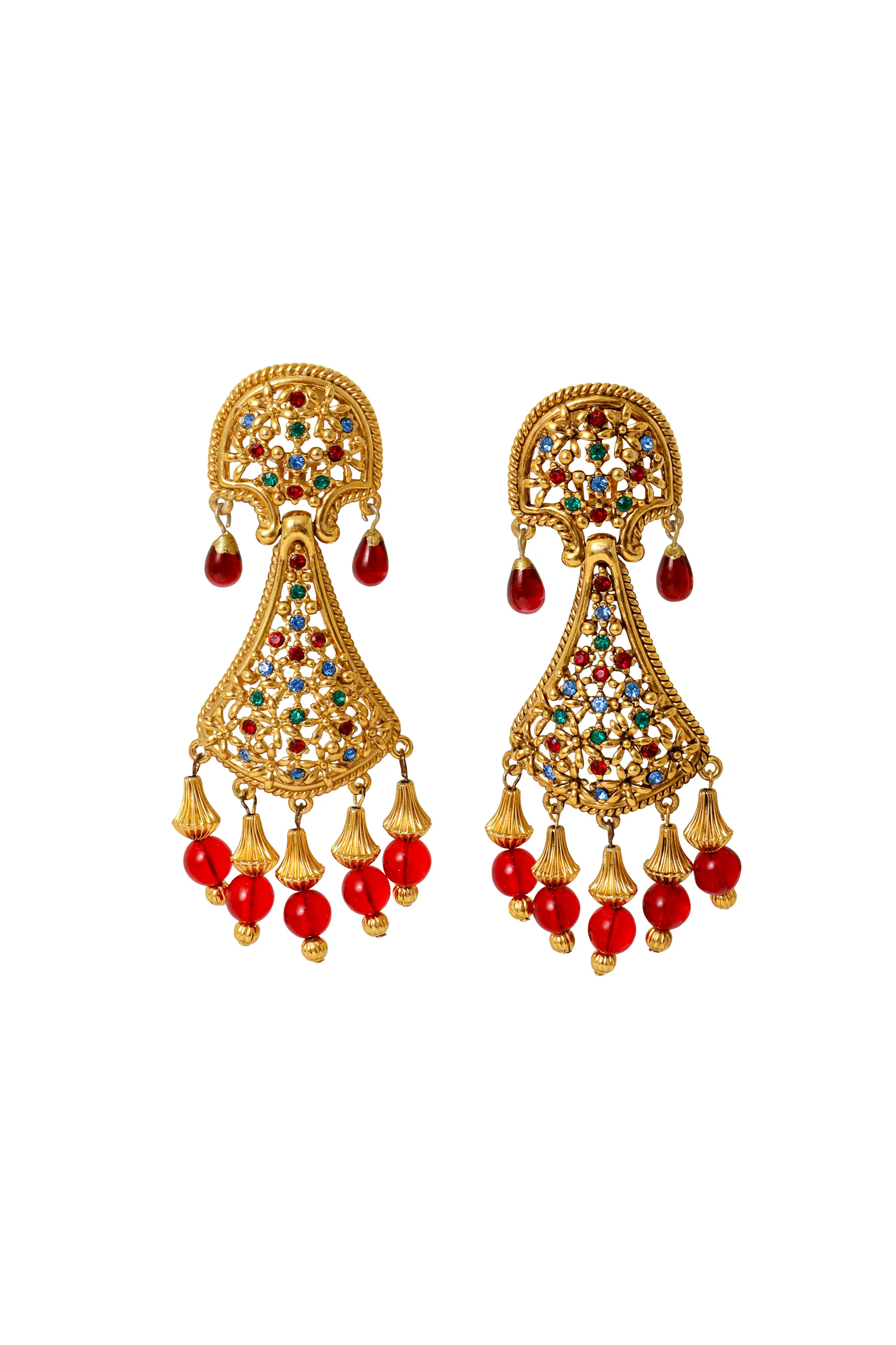 Flower Filigree Chandelier Earrings