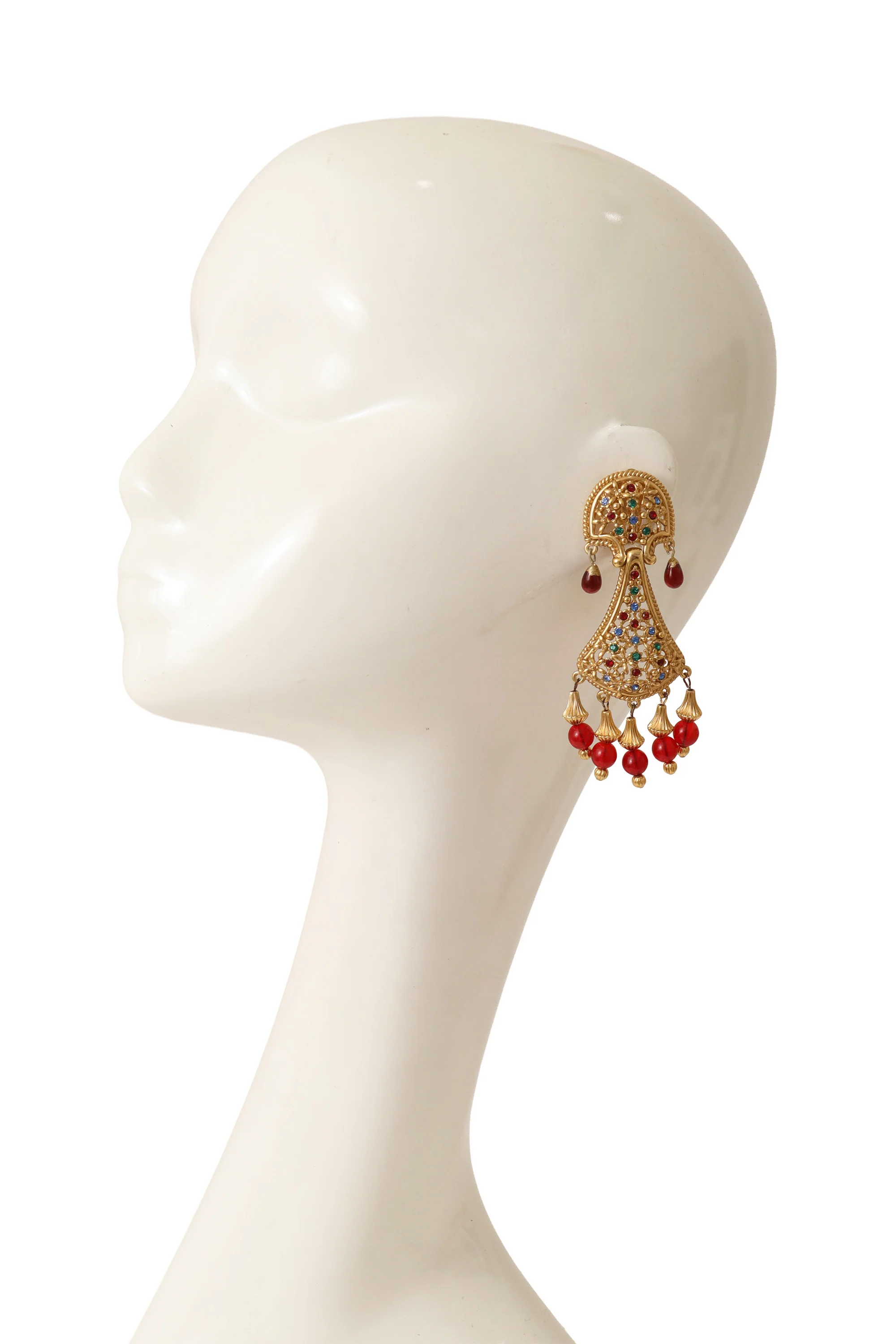 Flower Filigree Chandelier Earrings - Image 2