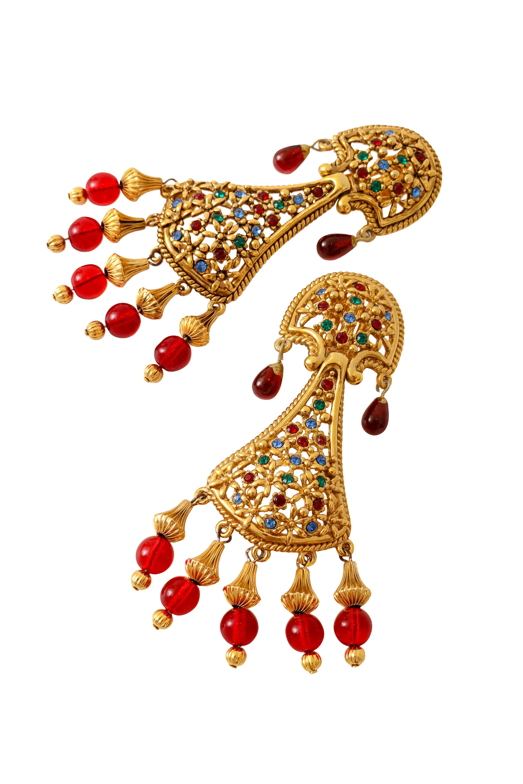 Flower Filigree Chandelier Earrings - Image 3