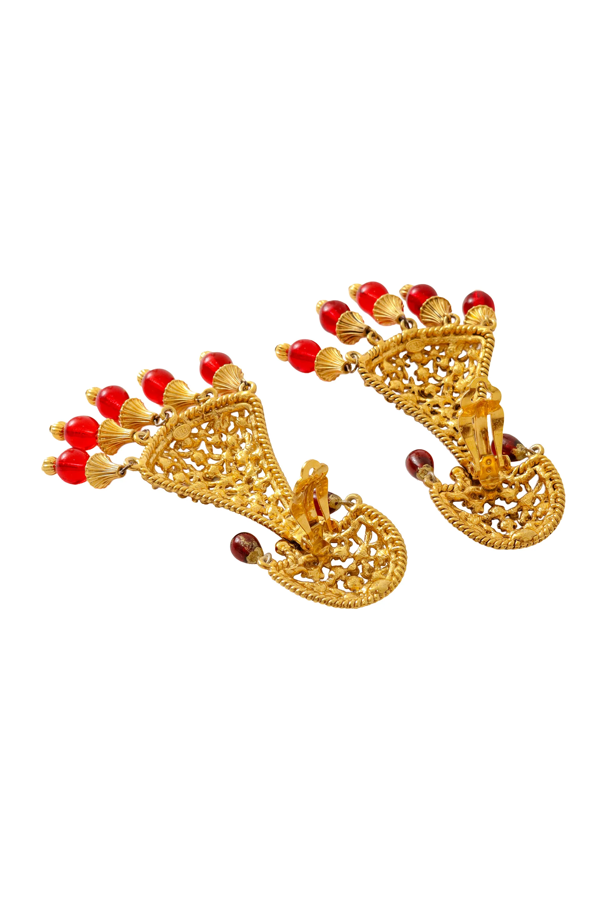 Flower Filigree Chandelier Earrings - Image 4