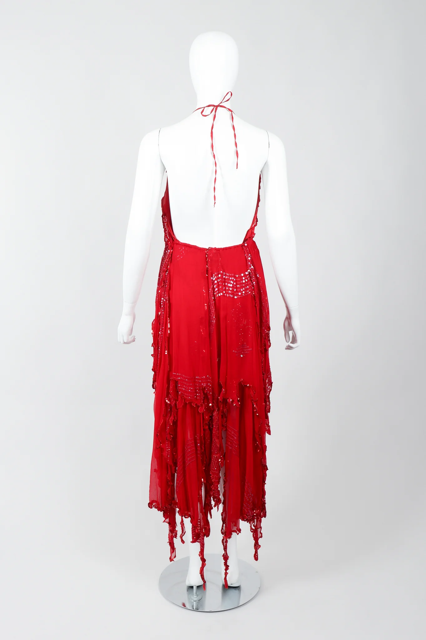 Chiffon Flutter Halter Dress - Image 6