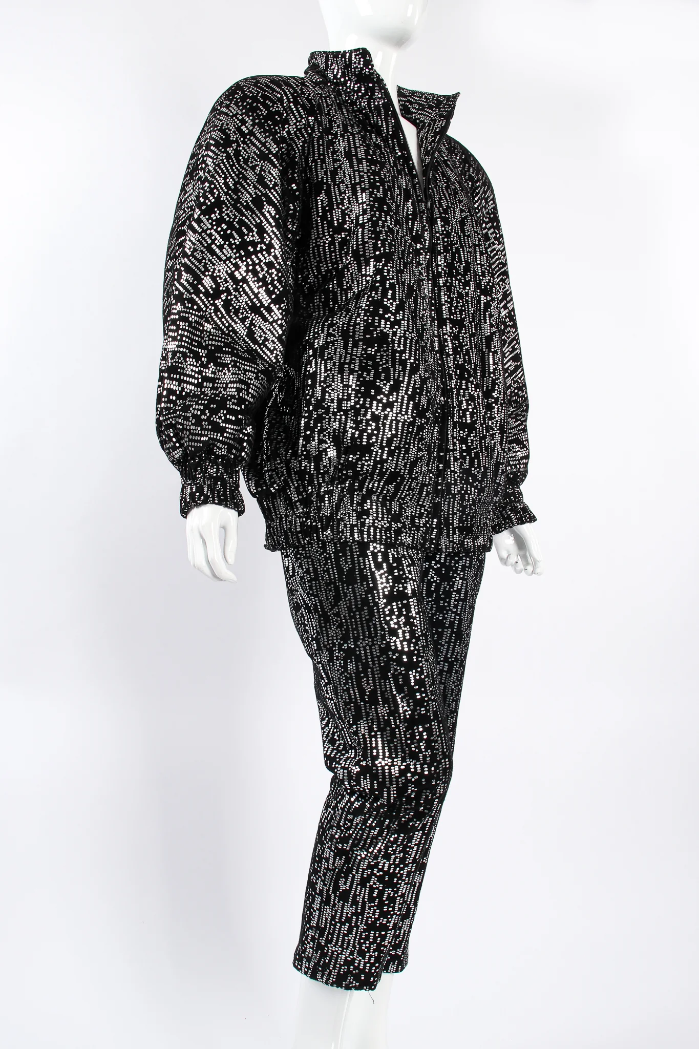 Foiled Suede Bomber Jacket & Pant Set