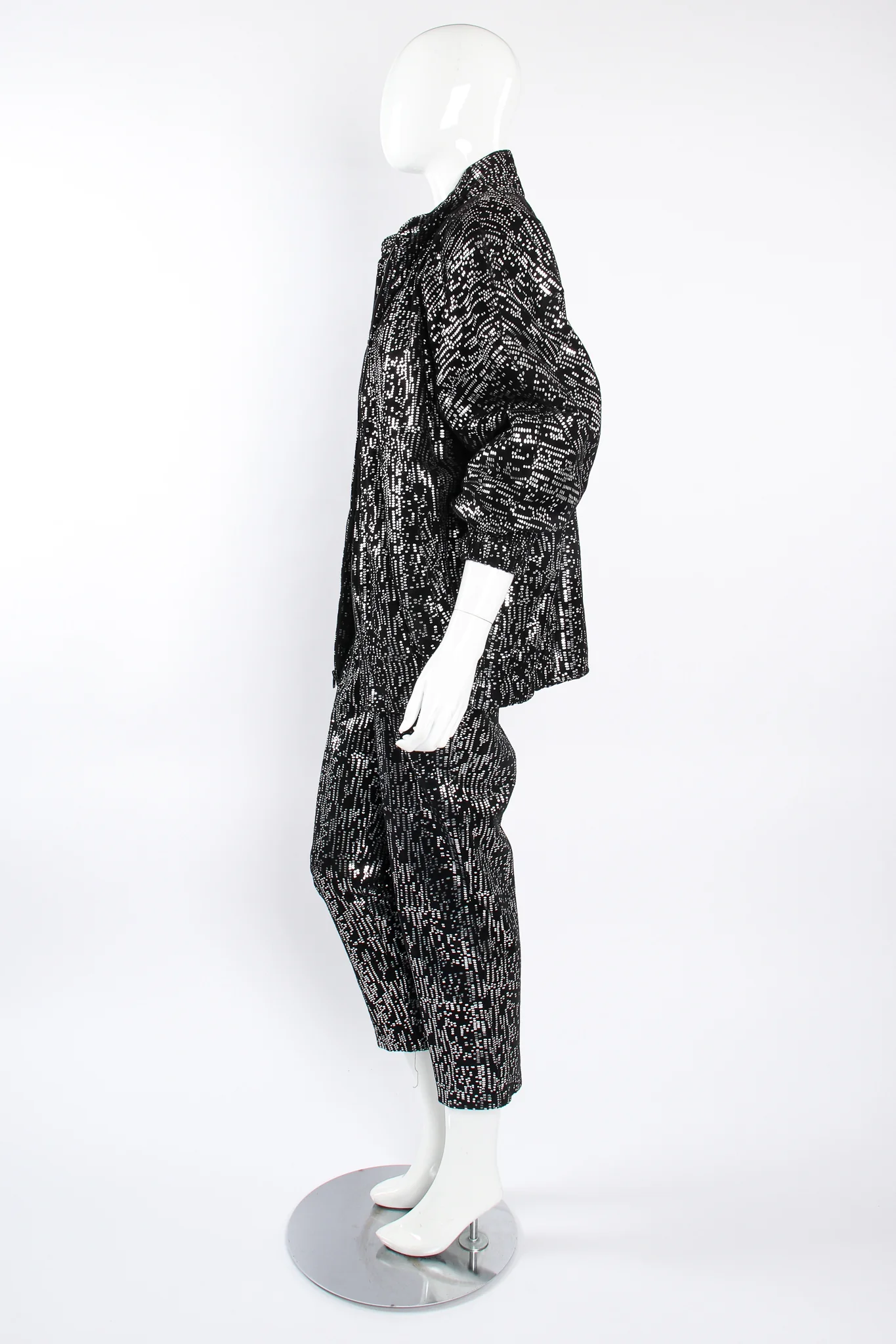 Foiled Suede Bomber Jacket & Pant Set - Image 4