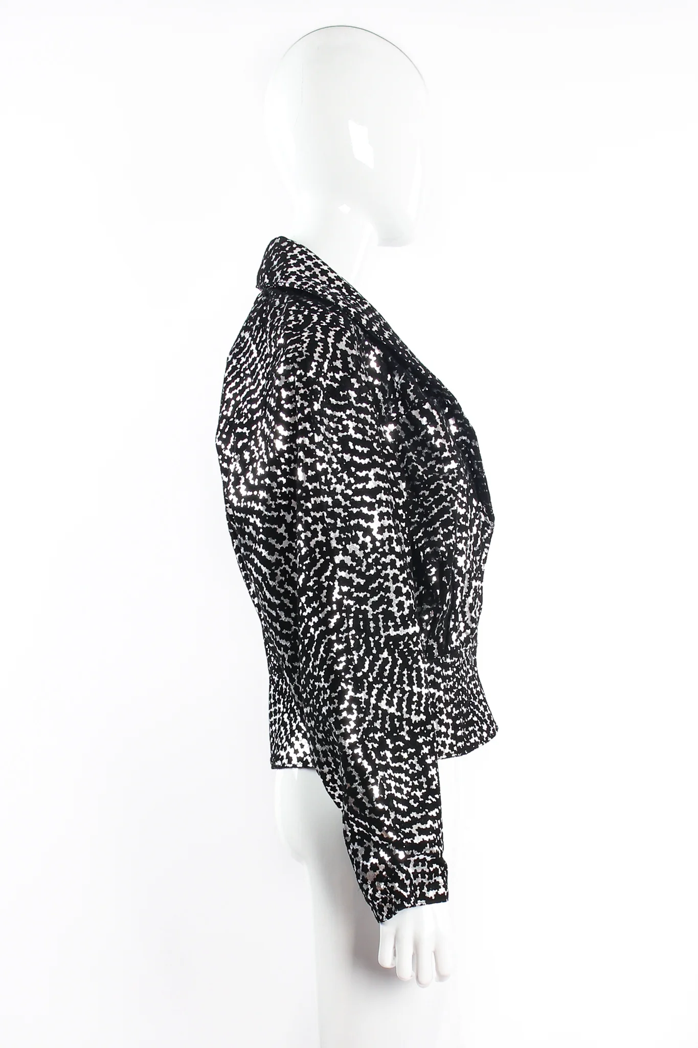 Foiled Suede Shawl Collar Jacket - Image 5