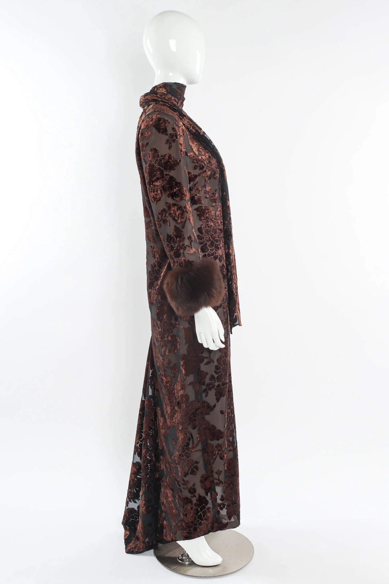 Floral Foliage Velvet Burnout Dress - Image 3