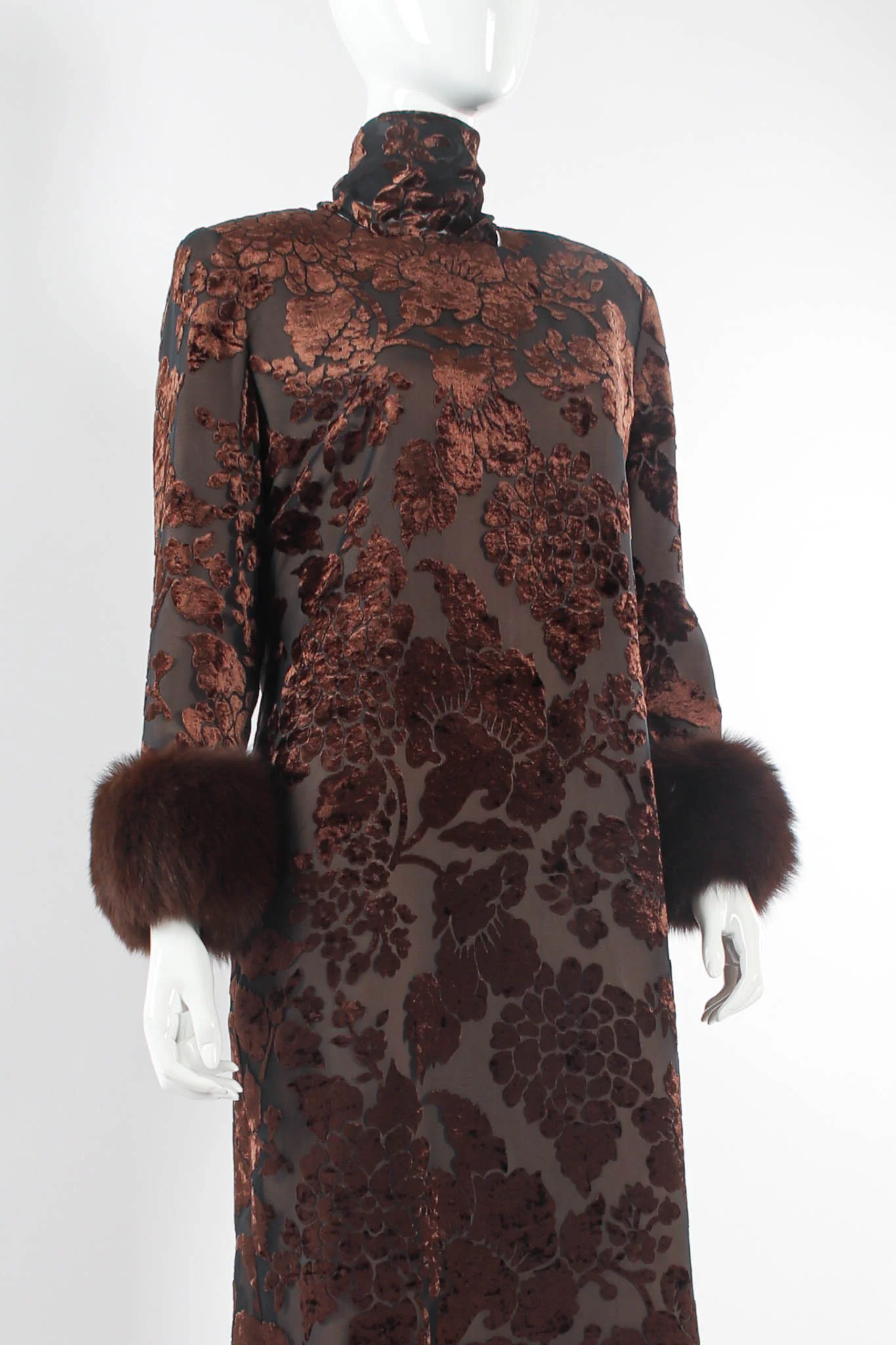 Floral Foliage Velvet Burnout Dress - Image 4