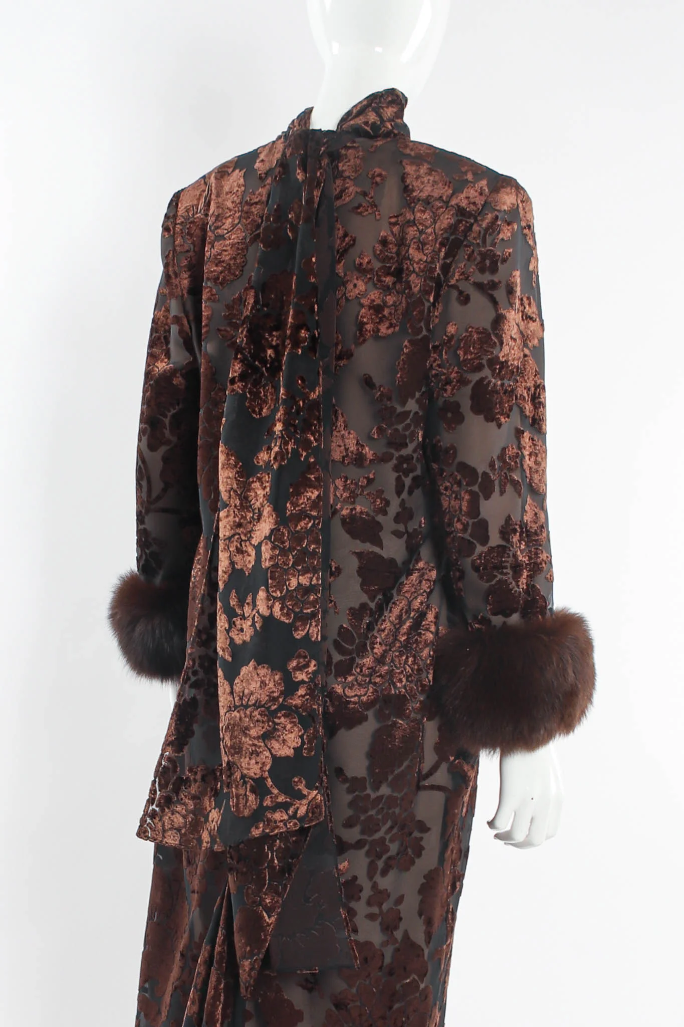 Floral Foliage Velvet Burnout Dress - Image 5