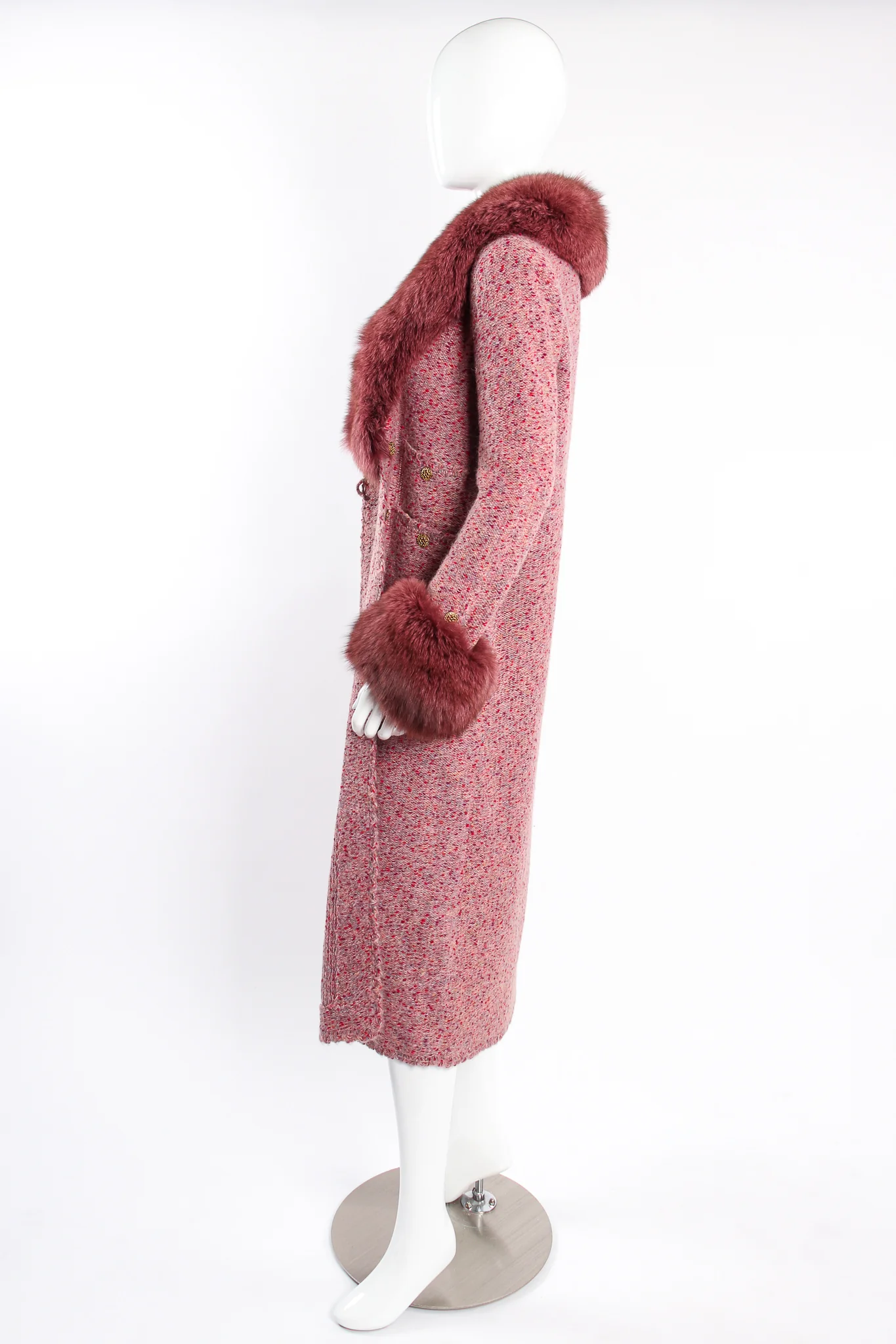 Fox Fur Sweater Coat & Skirt Set - Image 6