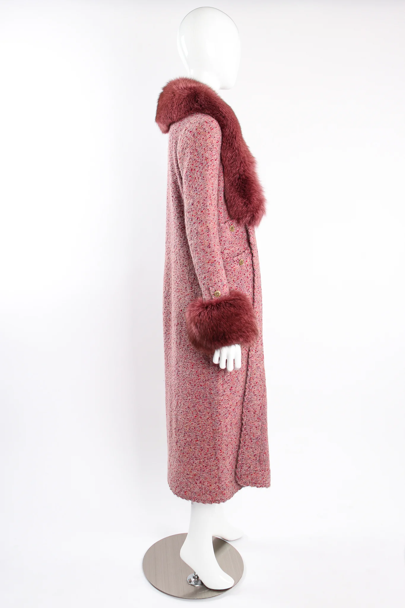Fox Fur Sweater Coat & Skirt Set - Image 8