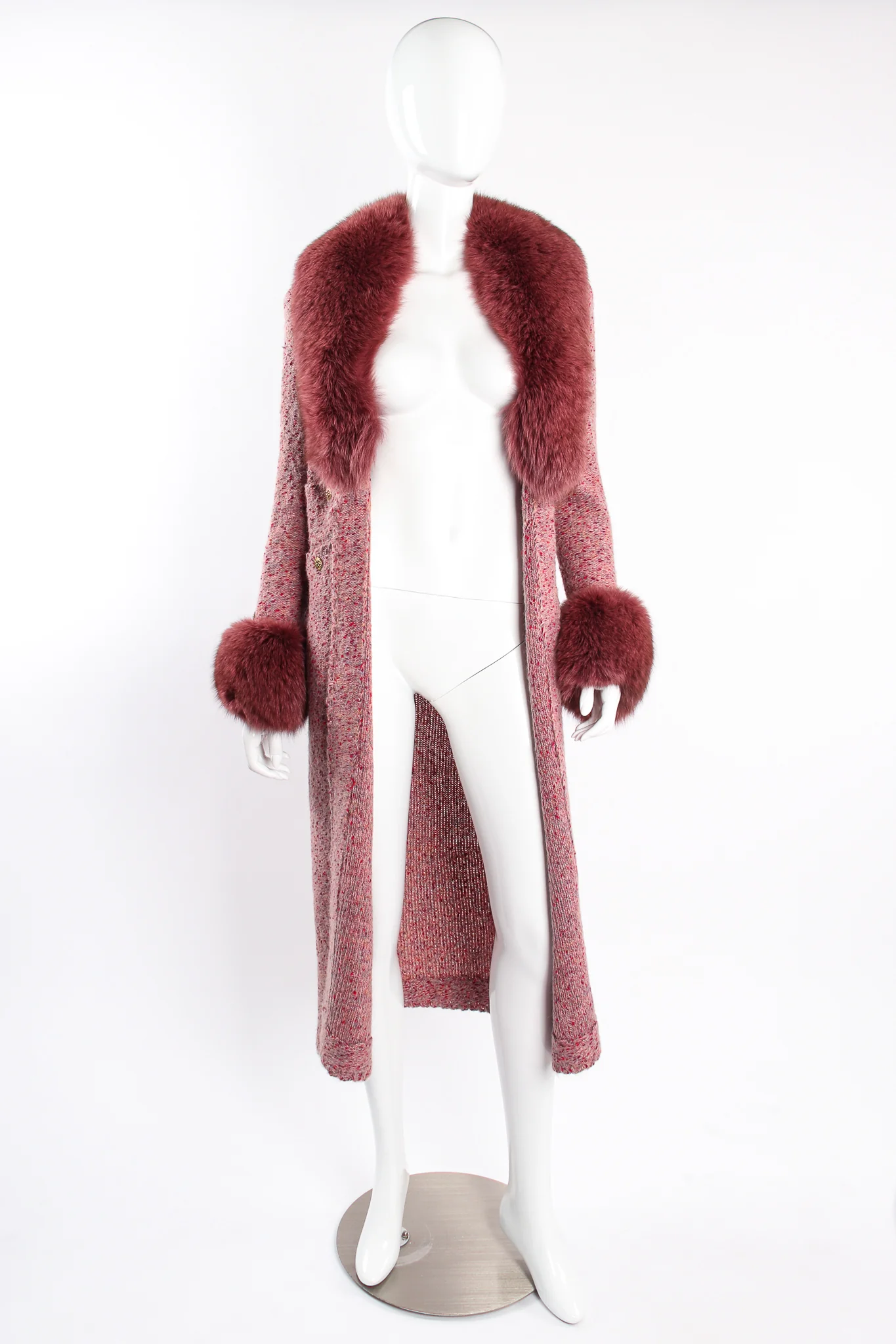 Fox Fur Sweater Coat & Skirt Set - Image 9