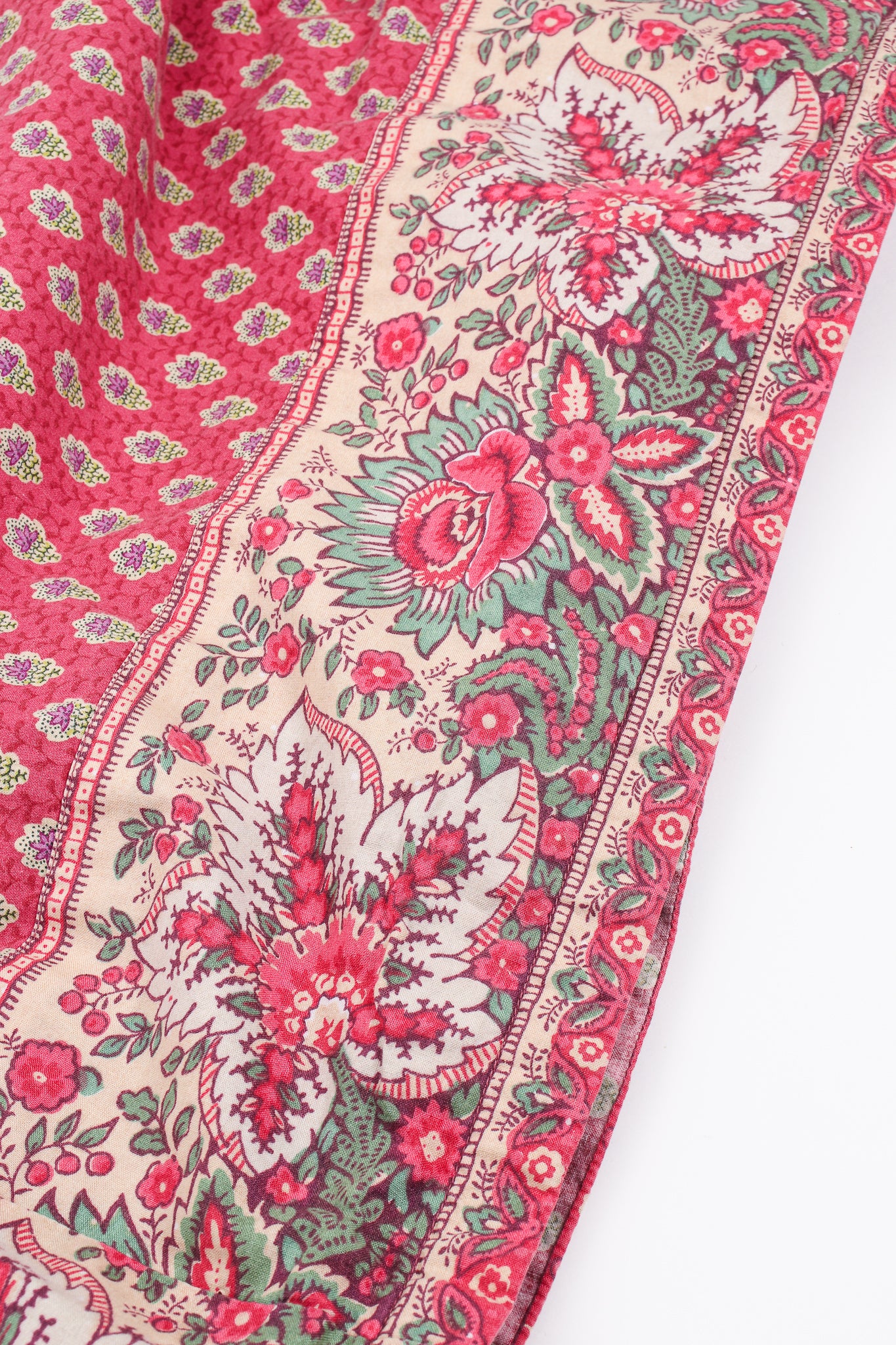 French Cotton Print Peasant Dress - Image 11