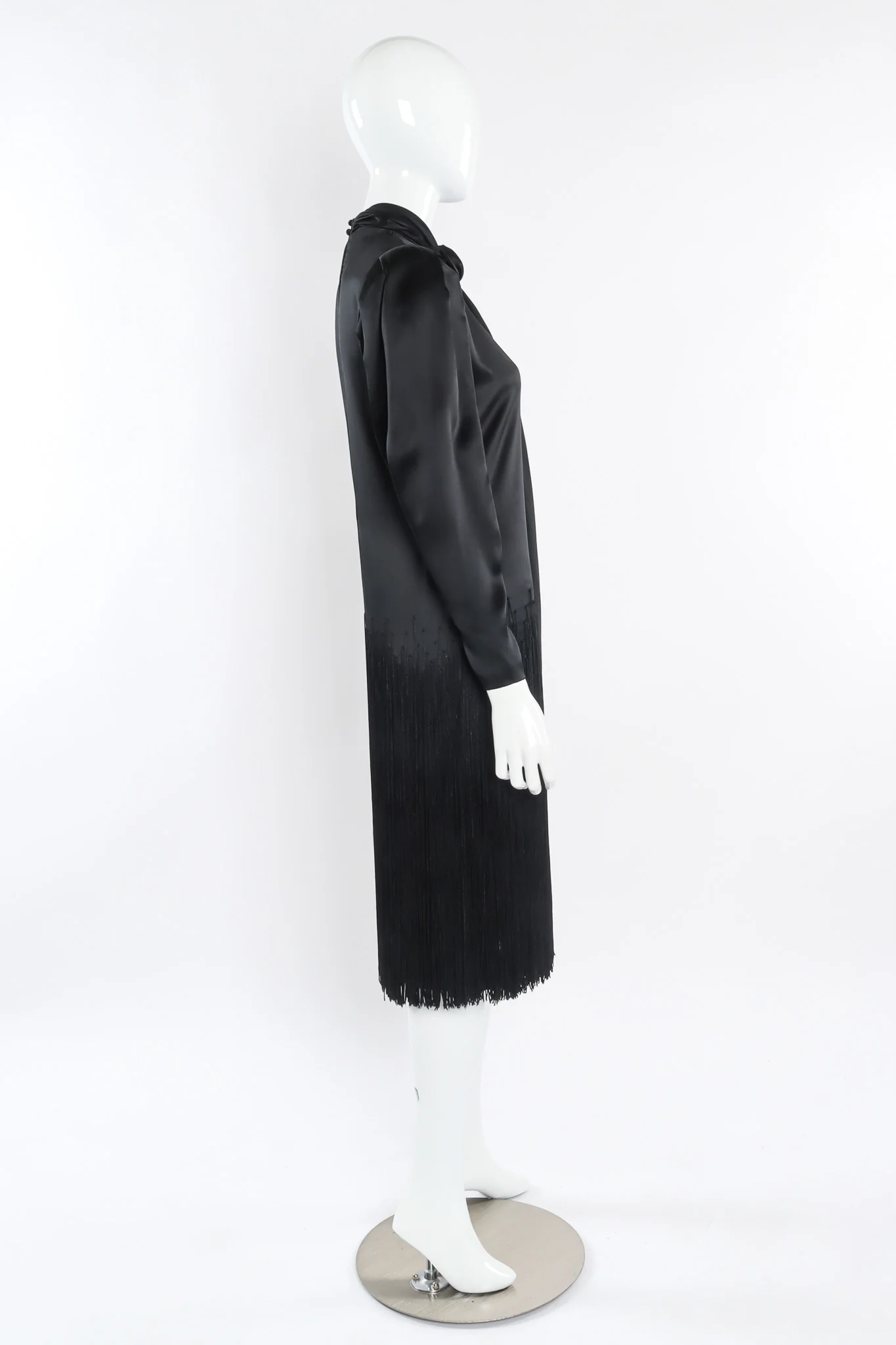 Fringe Silk Shift Dress - Image 3