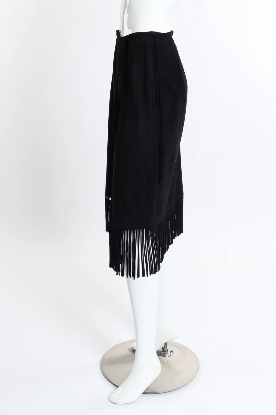 Fringe Wrap Suede Skirt - Image 2