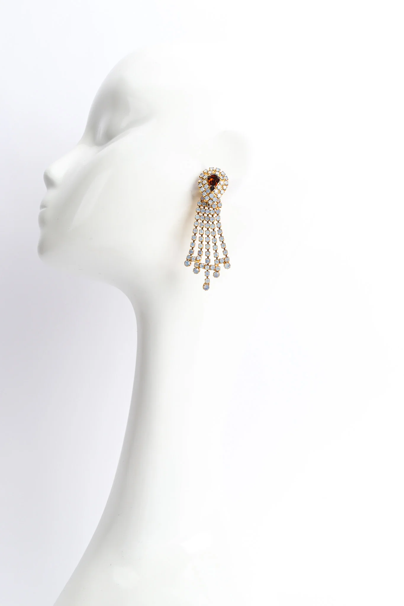 Frosted Rhinestone Necklace & Earring Set - Image 3