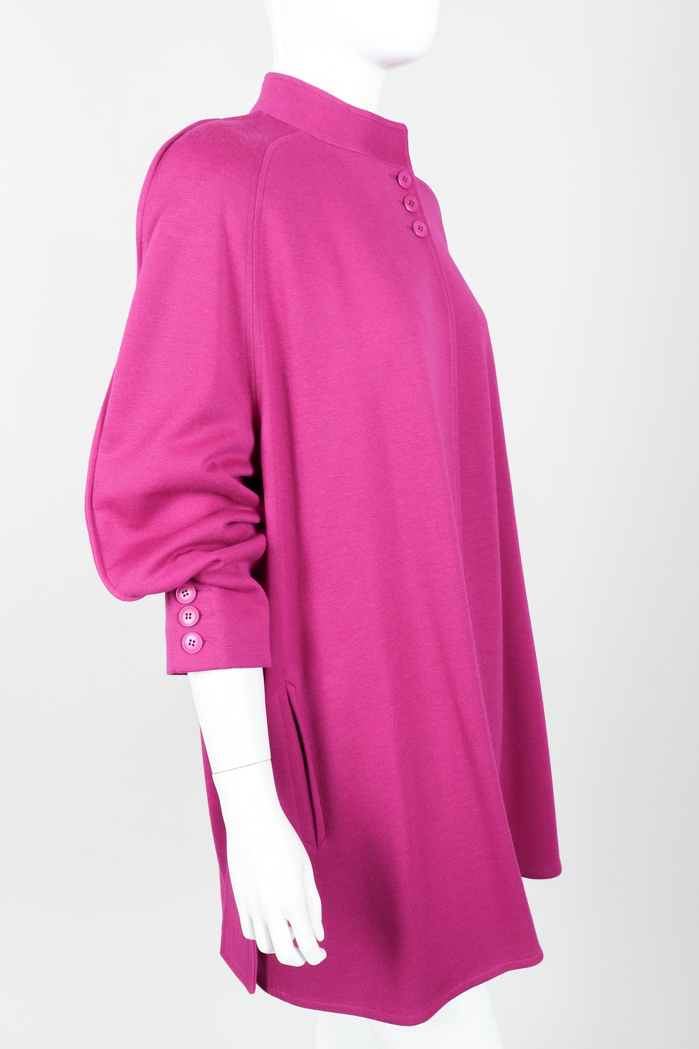 Fuchsia Knit Cocoon Coat - Image 3