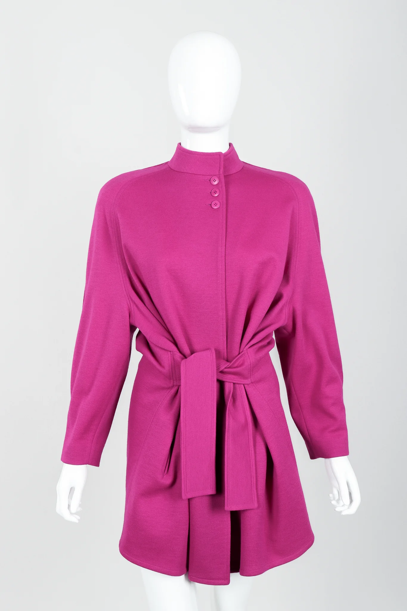 Fuchsia Knit Cocoon Coat - Image 4