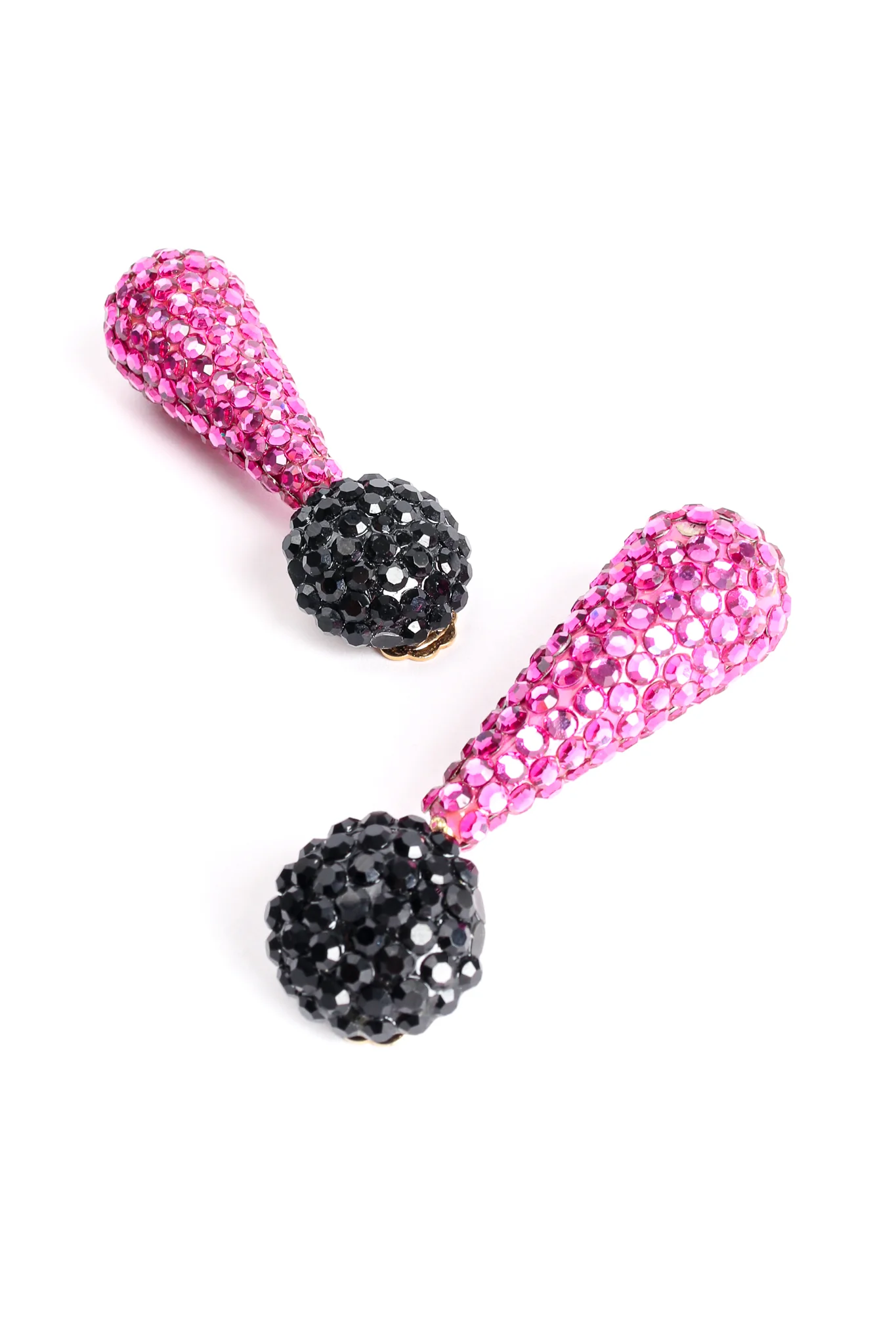 Fuchsia Rhinestone Drop Earrings - Image 6