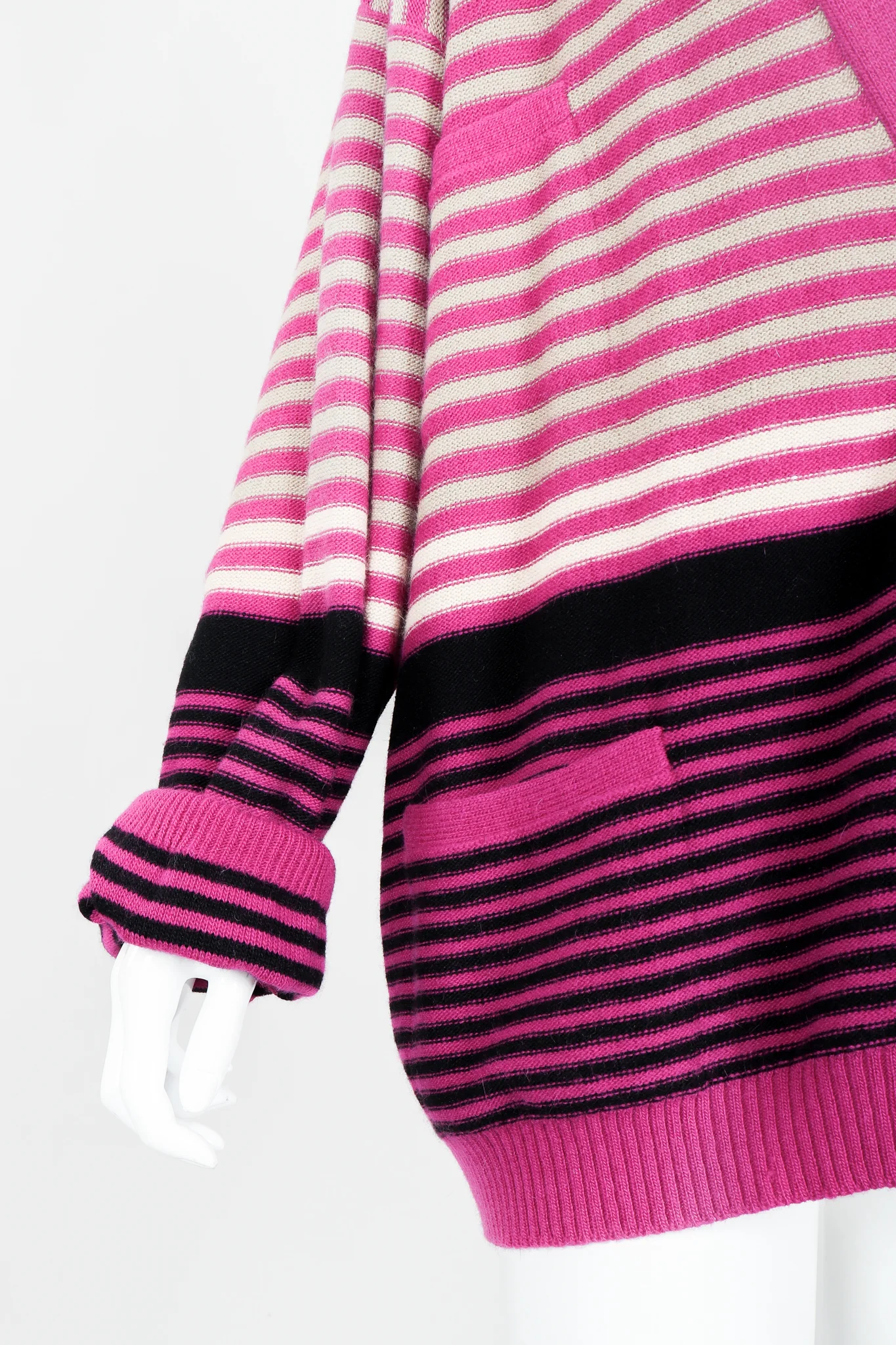 Fuchsia Stripe Boyfriend Cardigan - Image 4