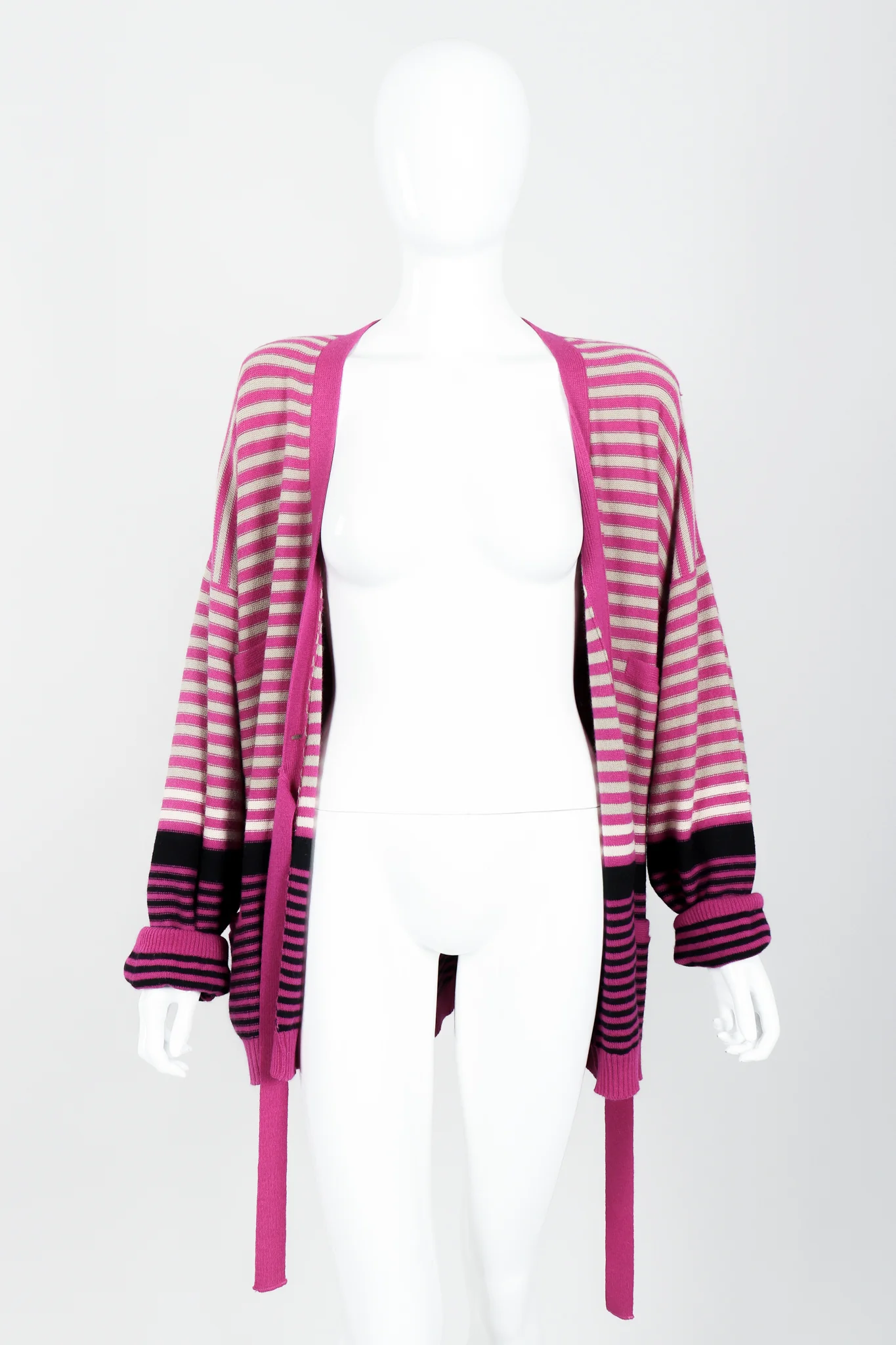 Fuchsia Stripe Boyfriend Cardigan - Image 6
