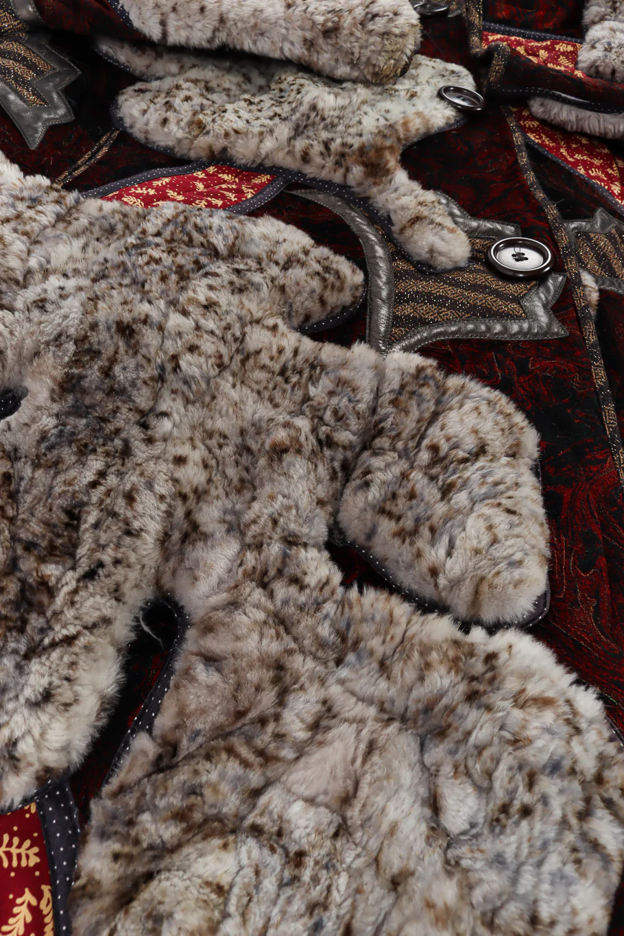 Fur Leaf Patchwork Coat - Image 8