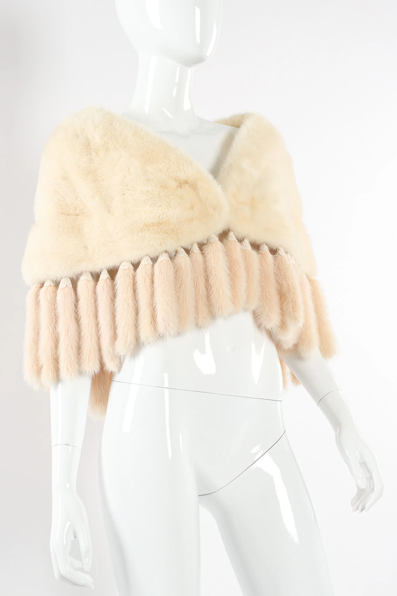 Fur Tail Drape Shawl - Image 4