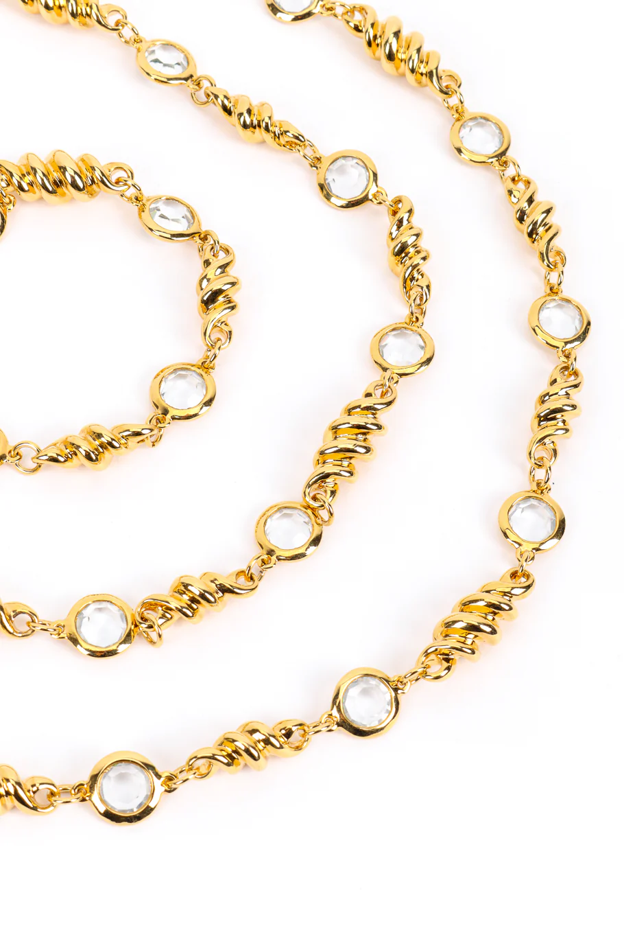 Fusilli Twist Crystal Layer Necklace - Image 3