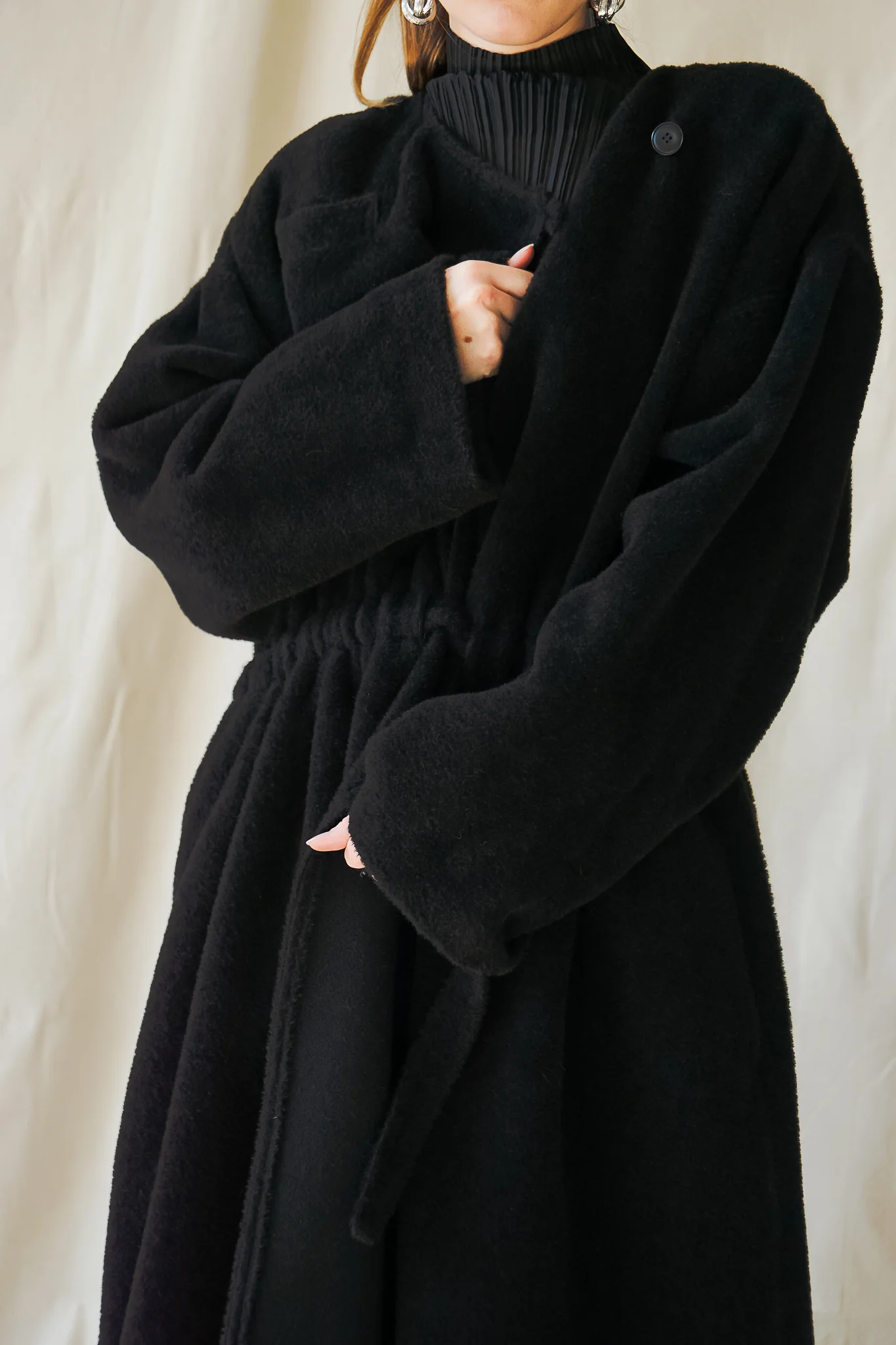 Fuzzy Alpaca Robe Coat - Image 4