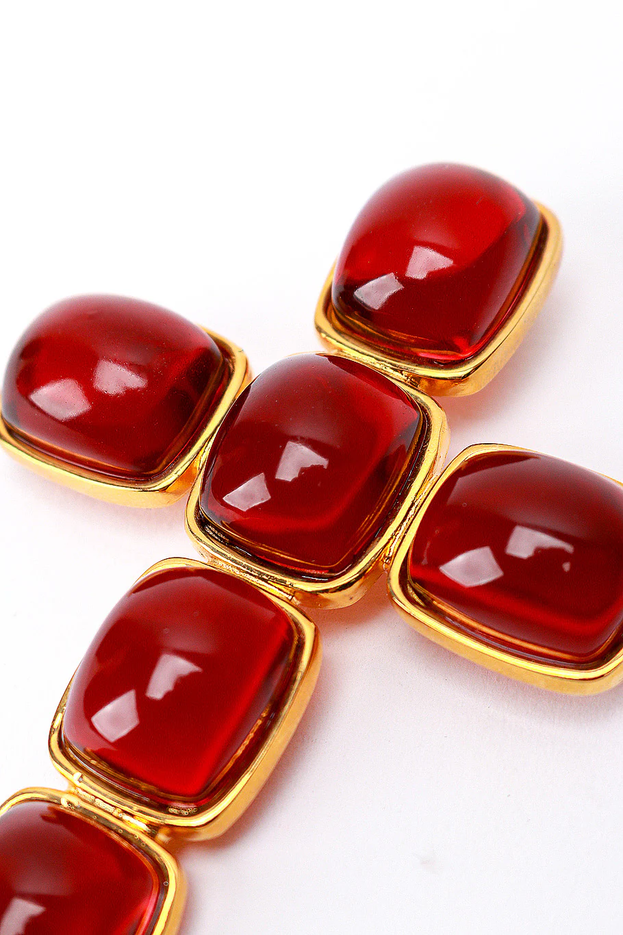 Garnet Gripoix Cross Brooch - Image 3