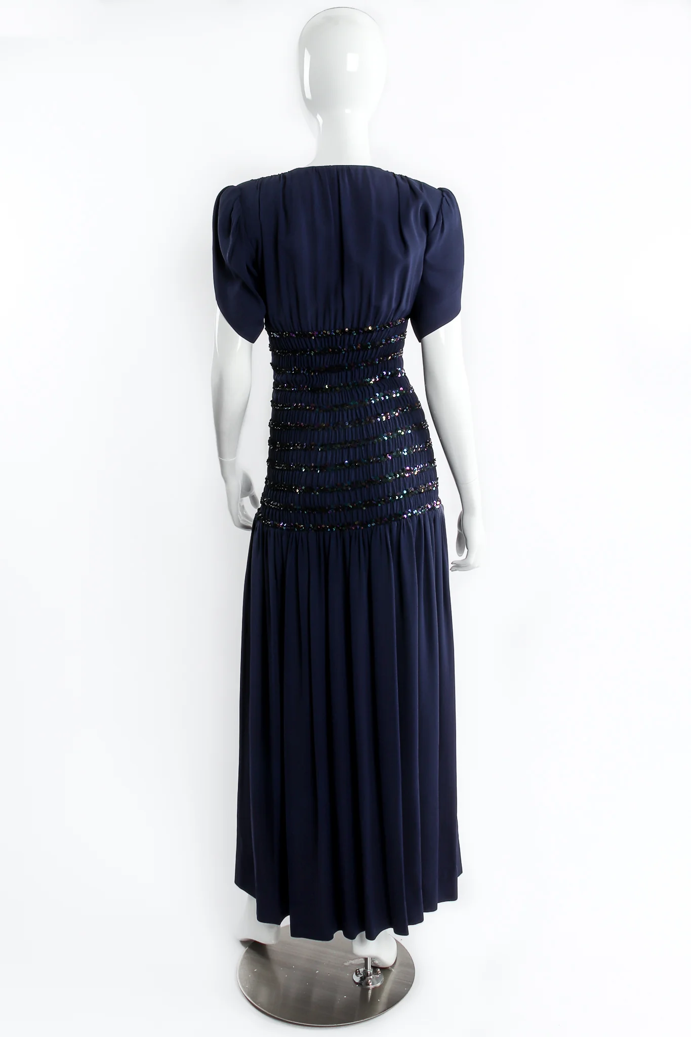 1983 A/W Gathered Sequin Drop Waist Dress - Image 7