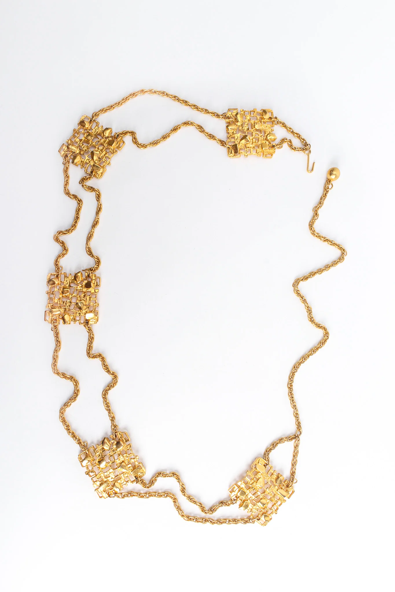 Geo Brutalist Plate Chain Belt