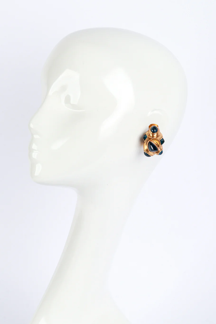 Geo Cabochon Button Earrings - Image 2
