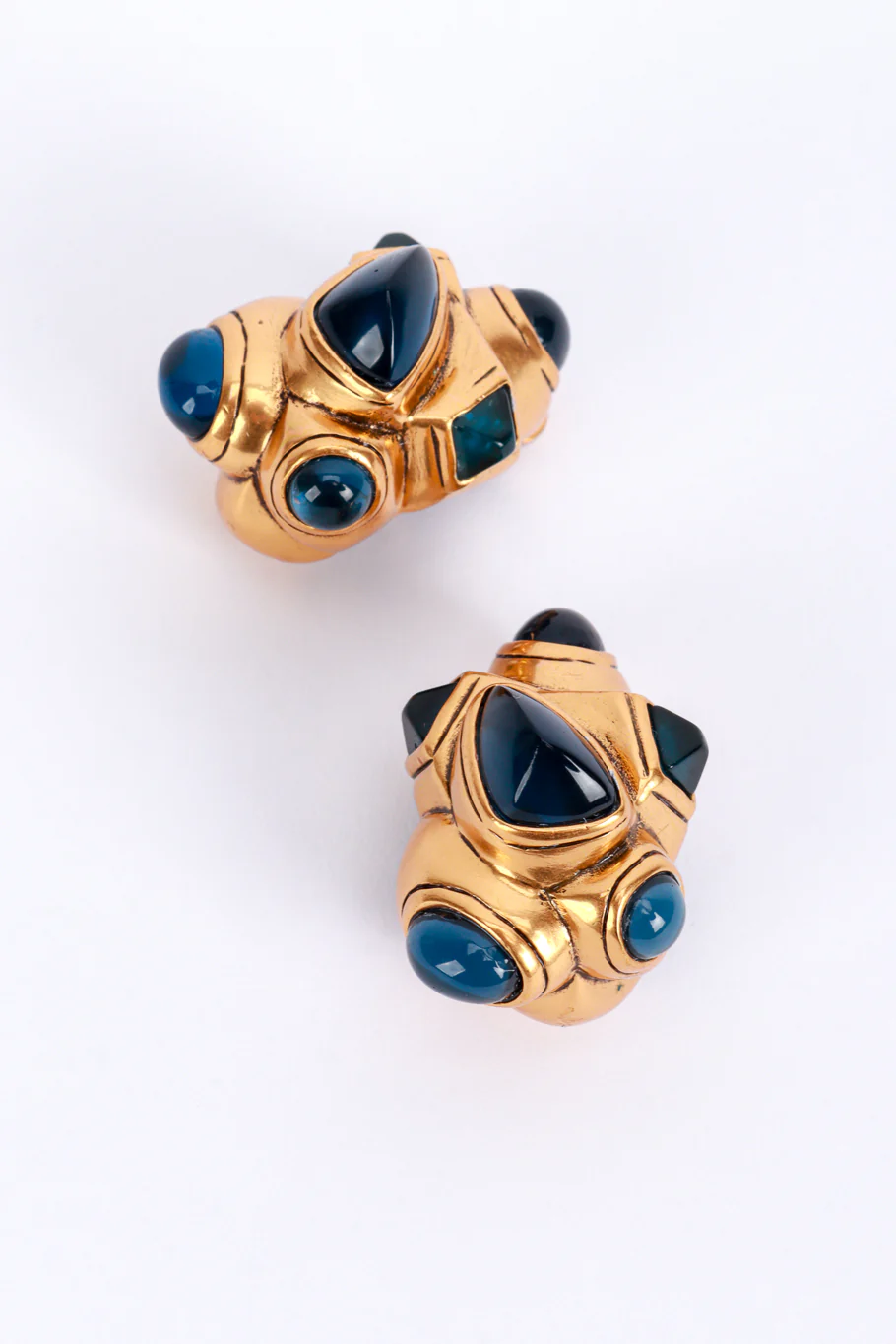 Geo Cabochon Button Earrings - Image 3