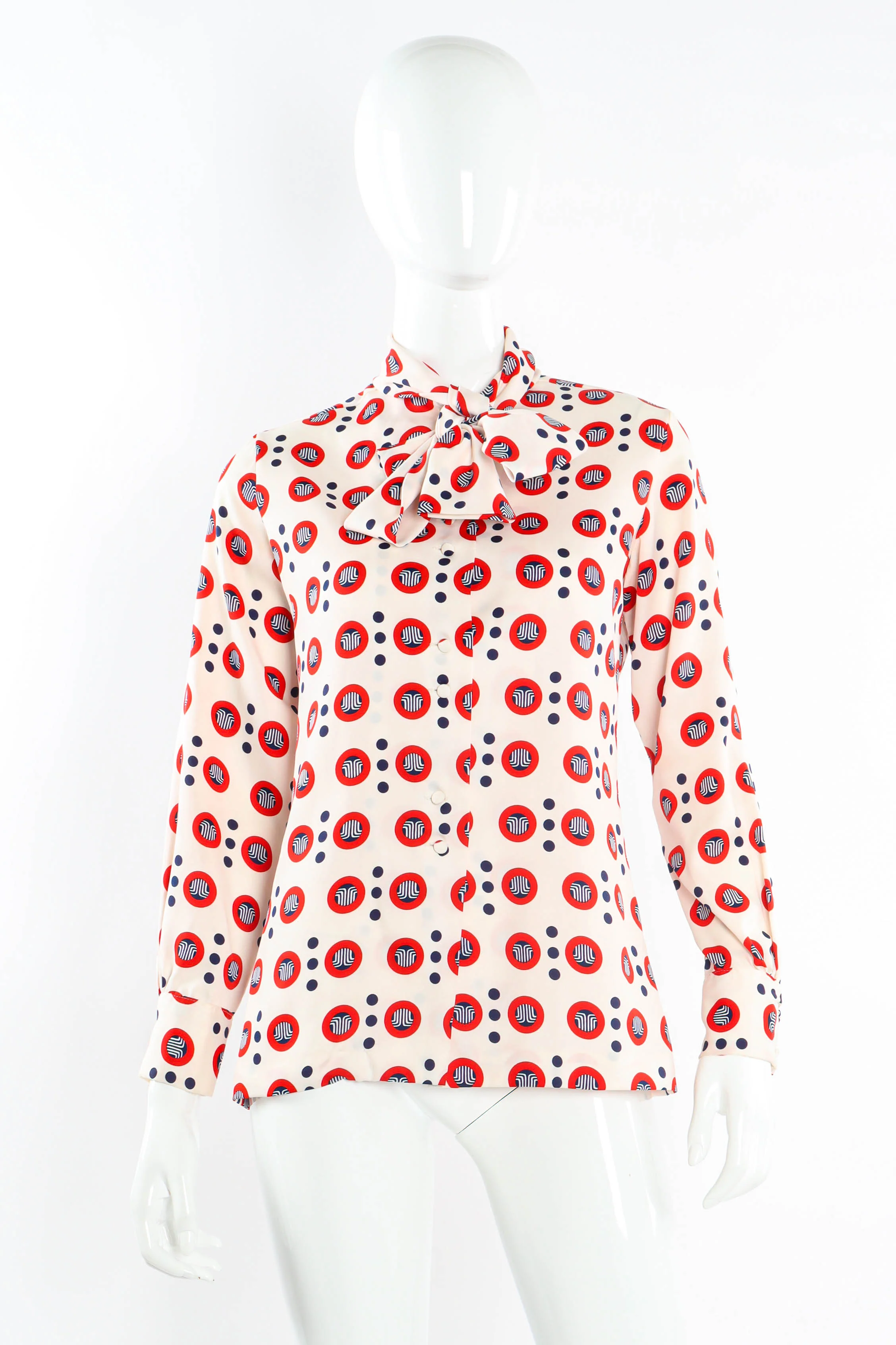 Geo Circles Dot Print Blouse