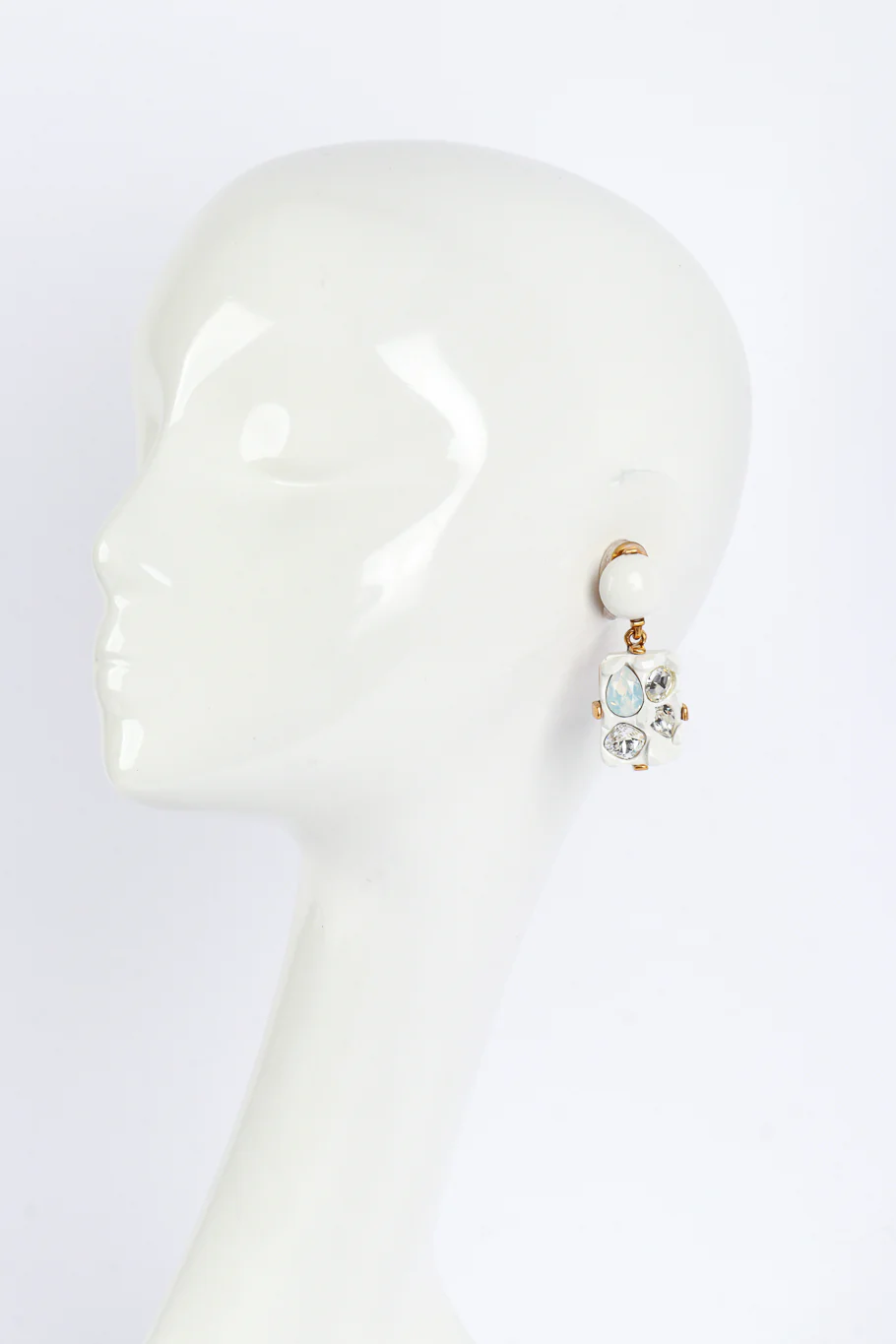 Geo Crystal Nugget Drop Earrings - Image 2