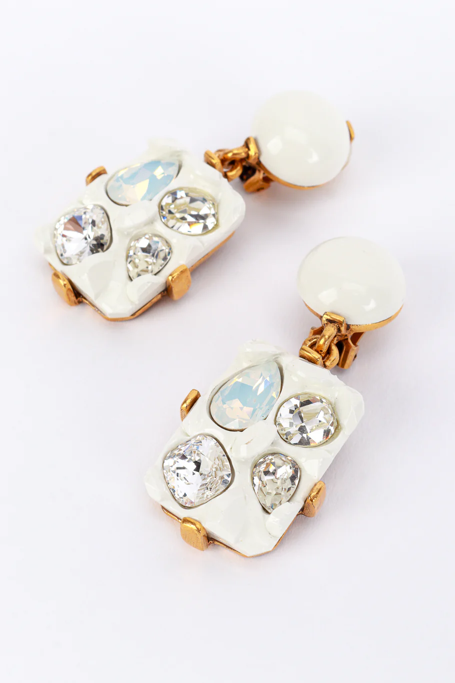 Geo Crystal Nugget Drop Earrings - Image 3
