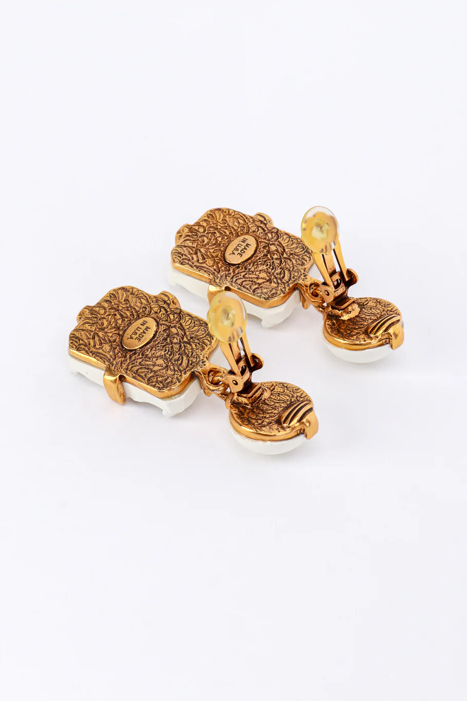 Geo Crystal Nugget Drop Earrings - Image 4