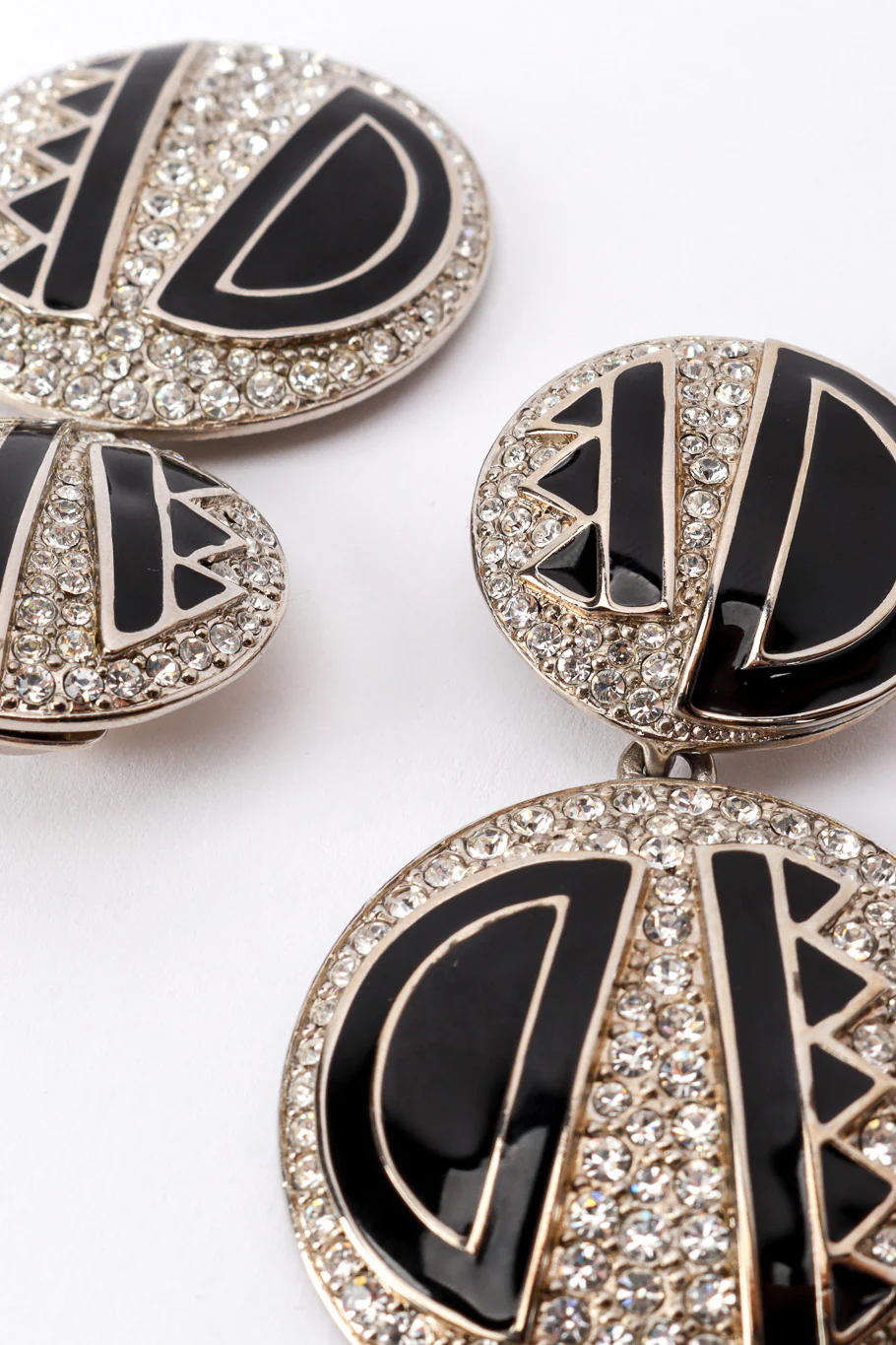 Geo Enamel Rhinestone Earrings - Image 4