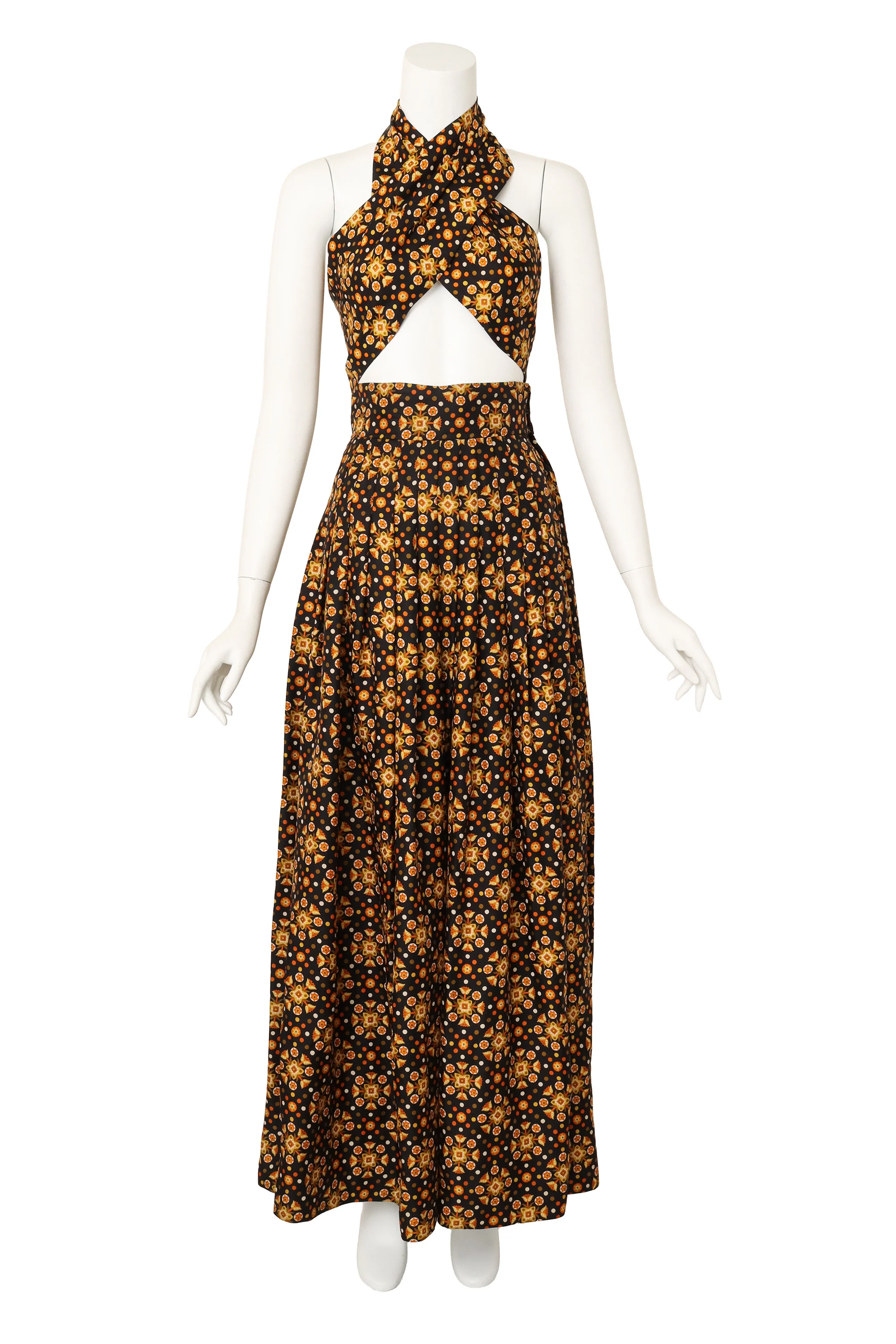 Geo Floral Pleated Skirt & Scarf - Image 2