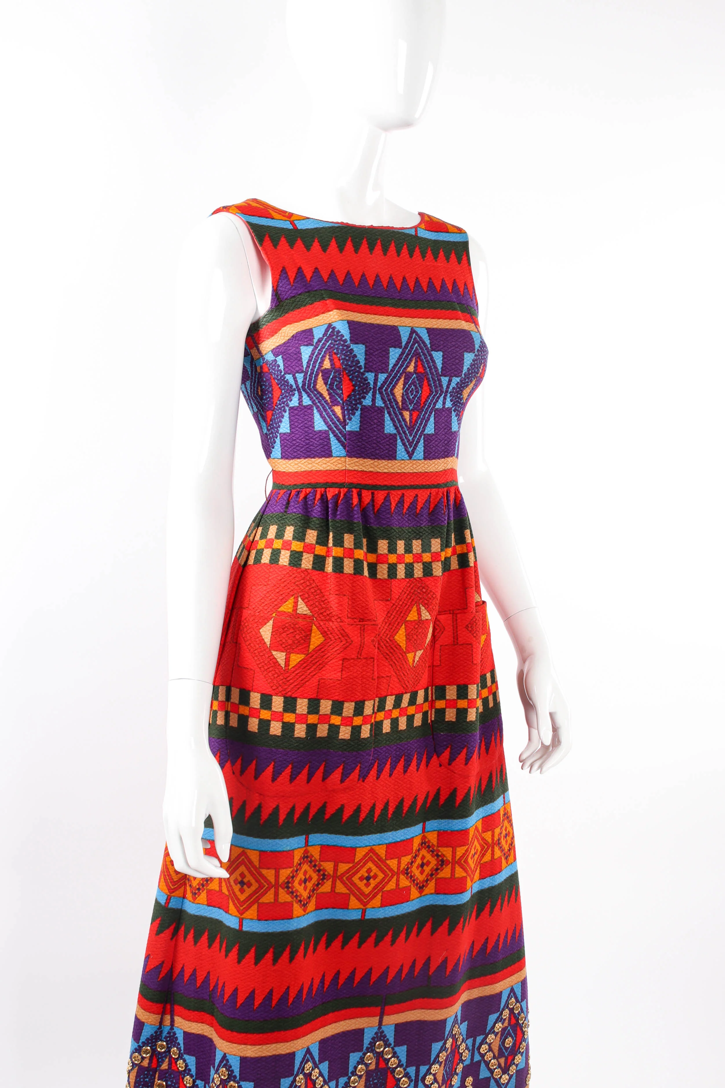Geo Ikat Print Dress - Image 2